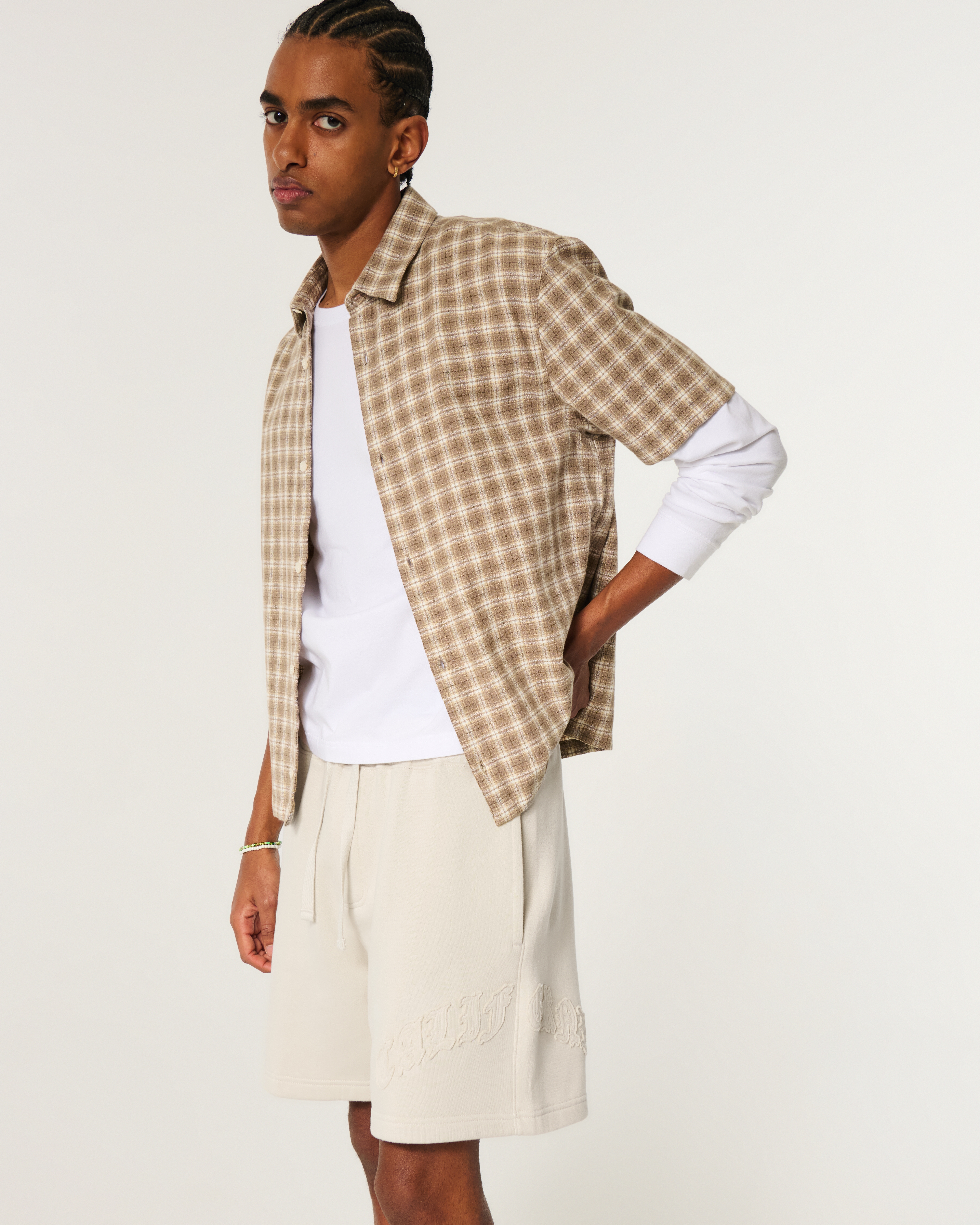 Above-the-Knee Baggy Fleece California Graphic Shorts