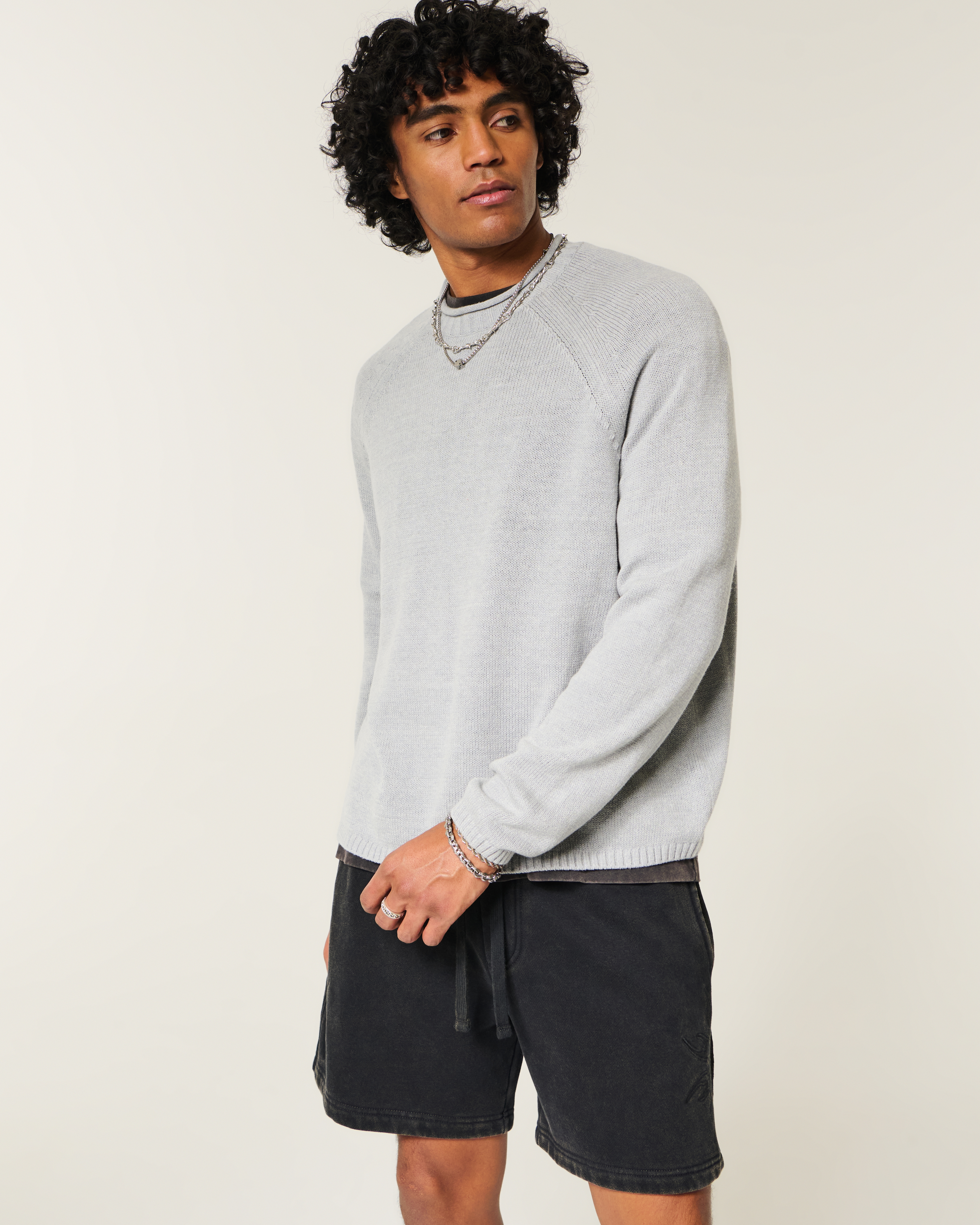 Above-the-Knee Baggy Fleece Graphic Shorts