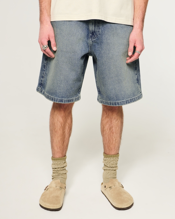 Medium Wash Baggy Denim Shorts, Medium view 2