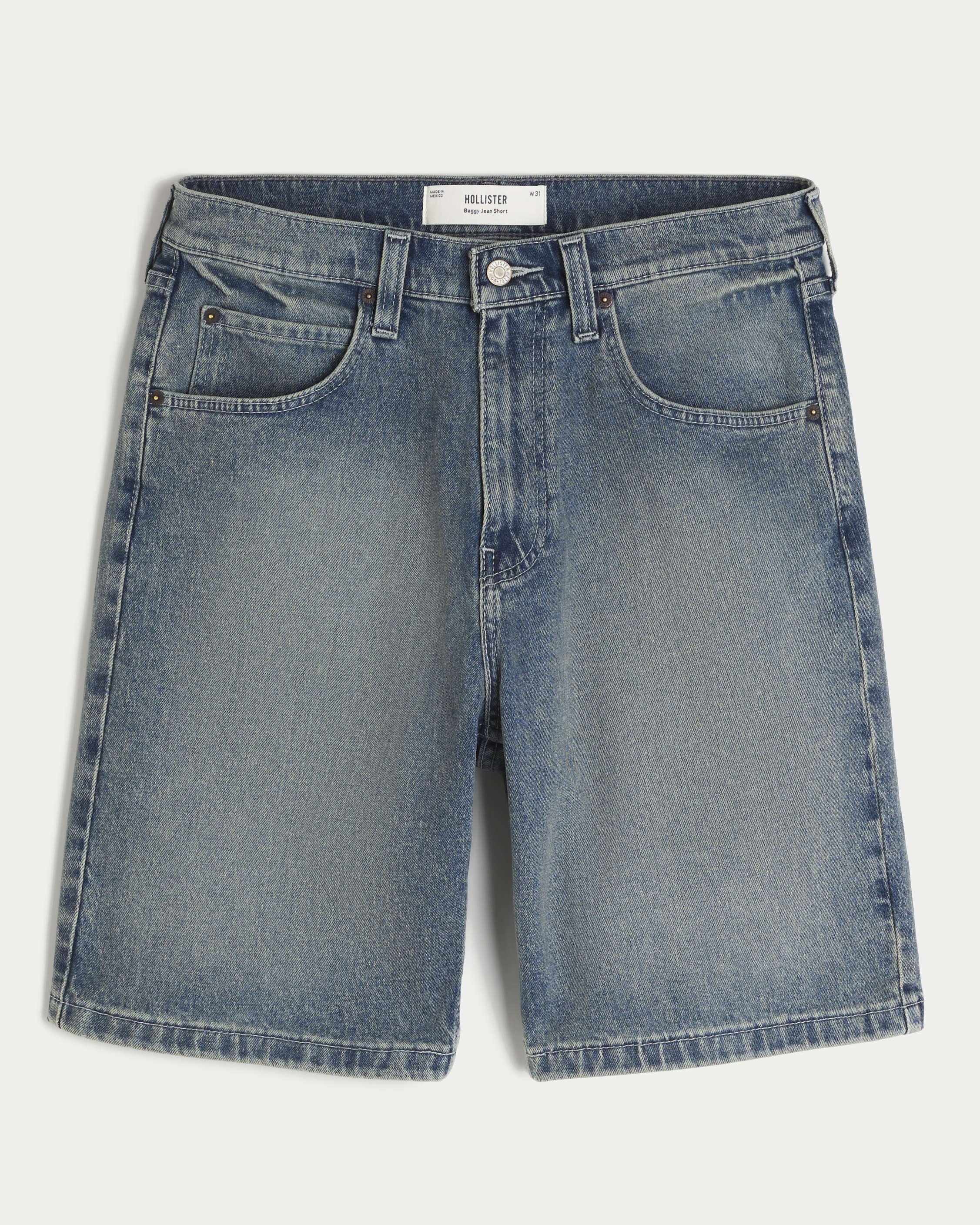 Medium Wash Baggy Jean Shorts