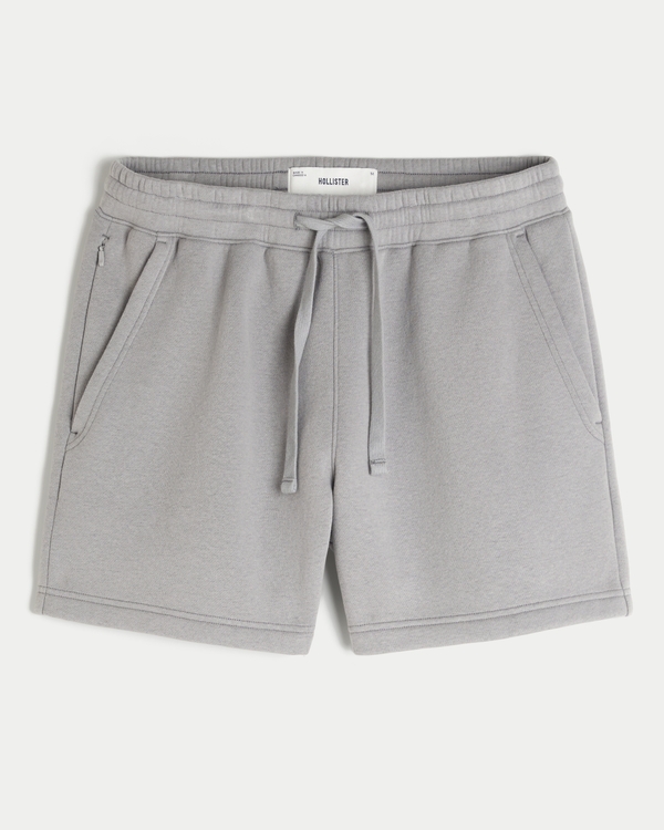 Mid-Thigh Fleece Shorts, Dark Gray view 1