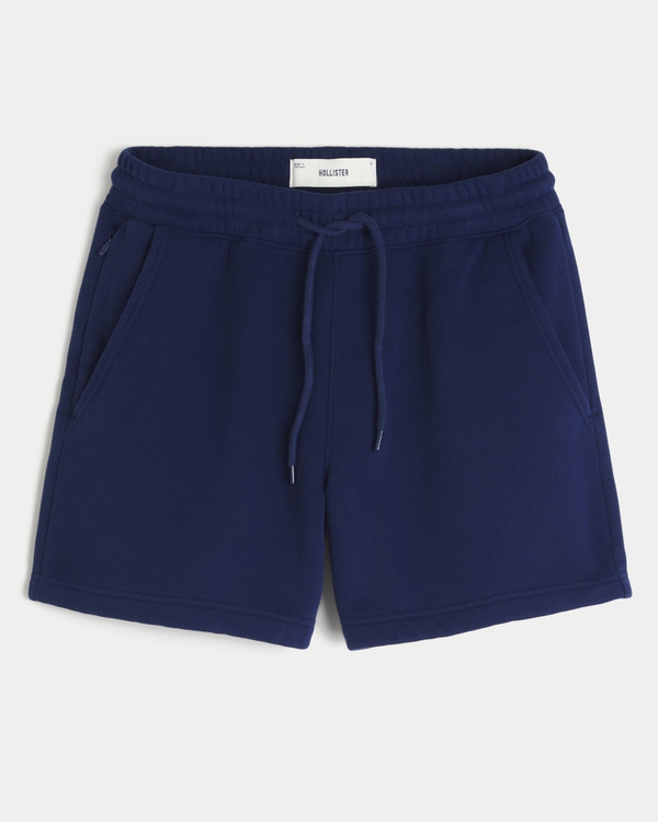 Mid-Thigh Fleece Shorts, Navy view 1