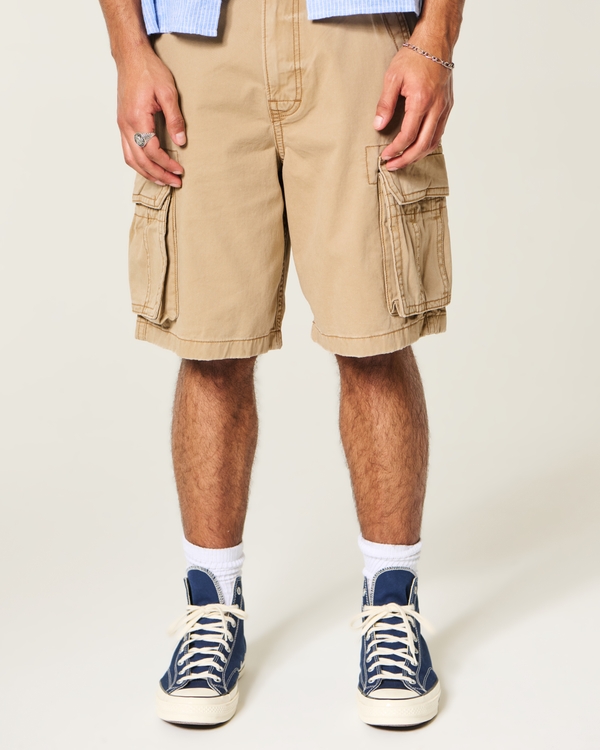 Khaki Baggy Cargo Shorts, Khaki view 2