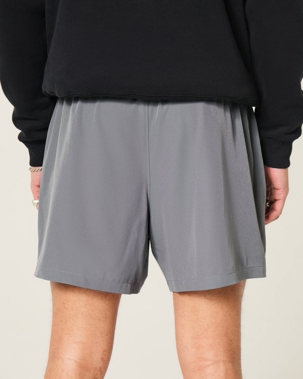 Mid-Thigh Hybrid Active Shorts, Dark Gray view 2