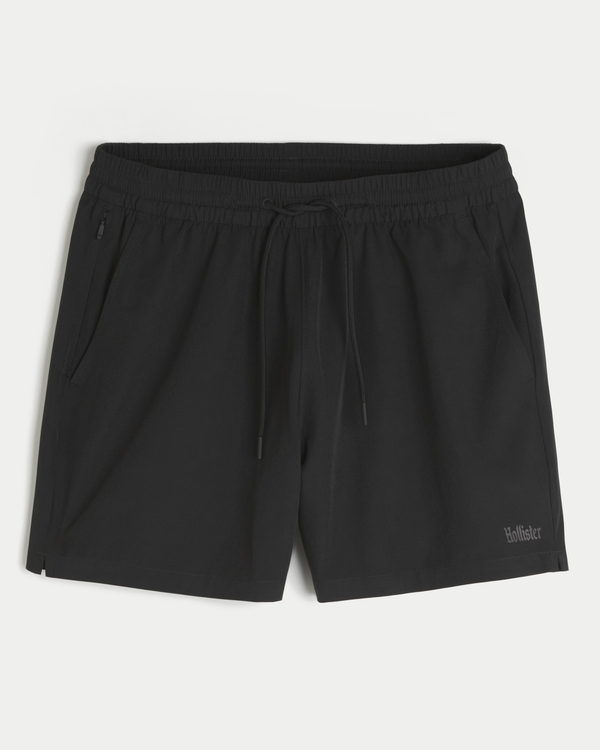 Mid-Thigh Hybrid Active Shorts, Black view 1