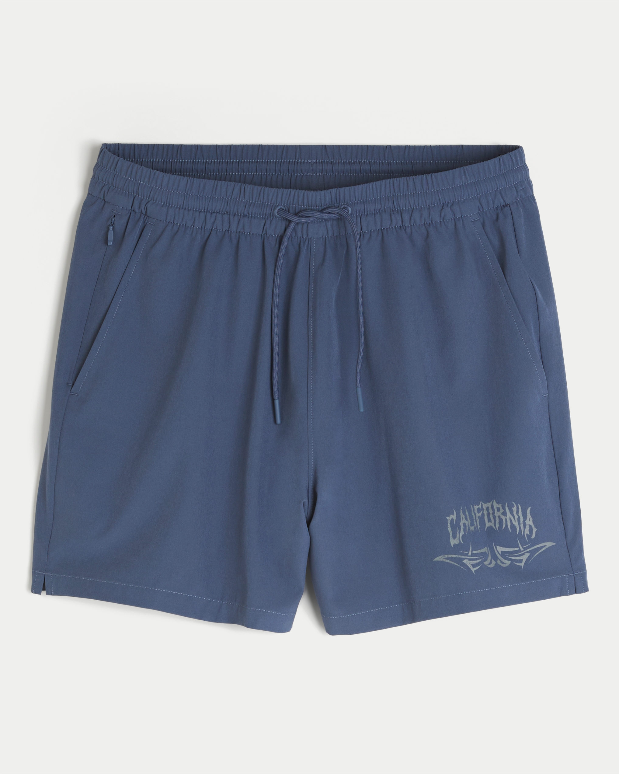 Mid-Thigh Hybrid Active California Graphic Shorts