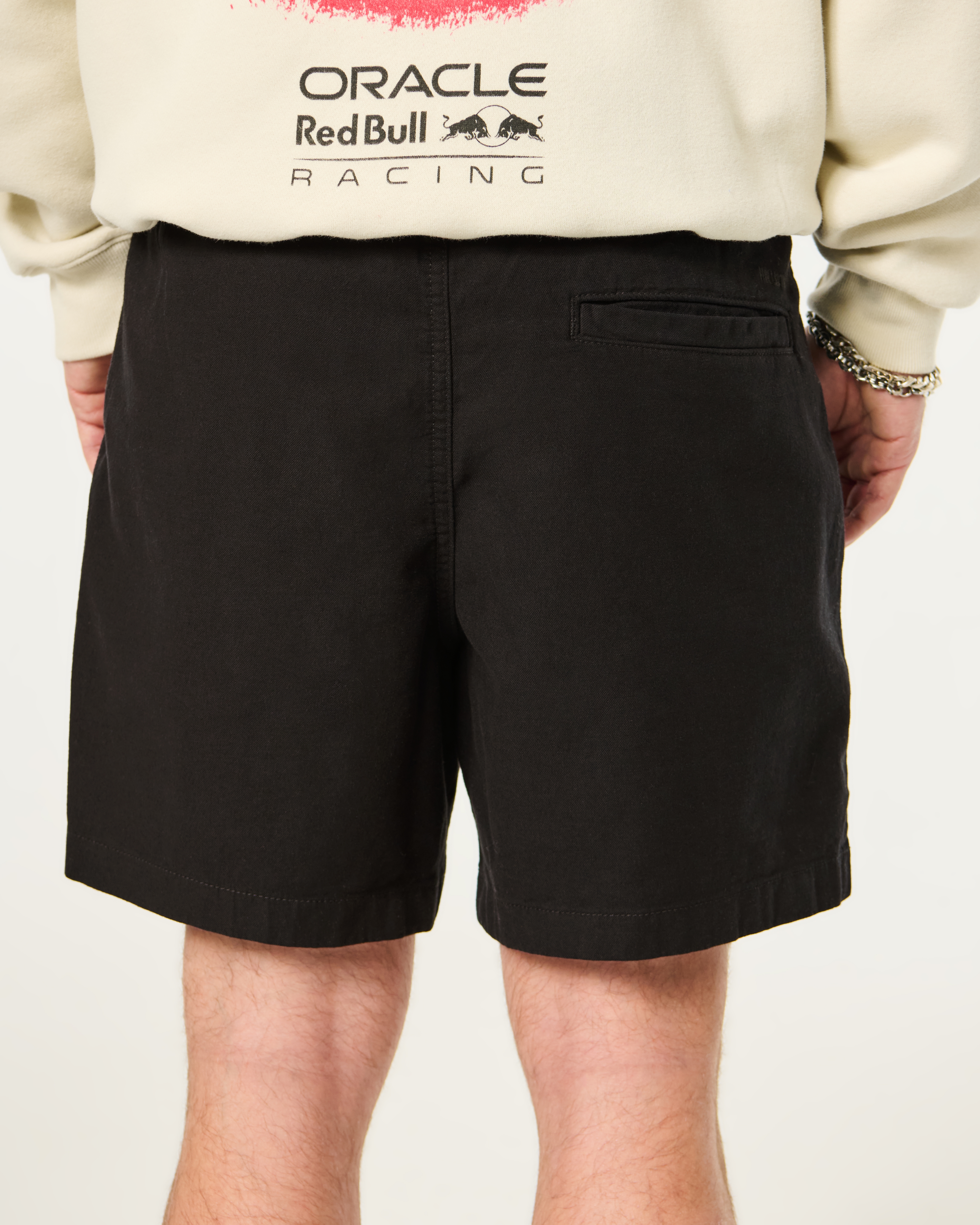 Mid-Thigh Linen-Blend Pull-On Shorts