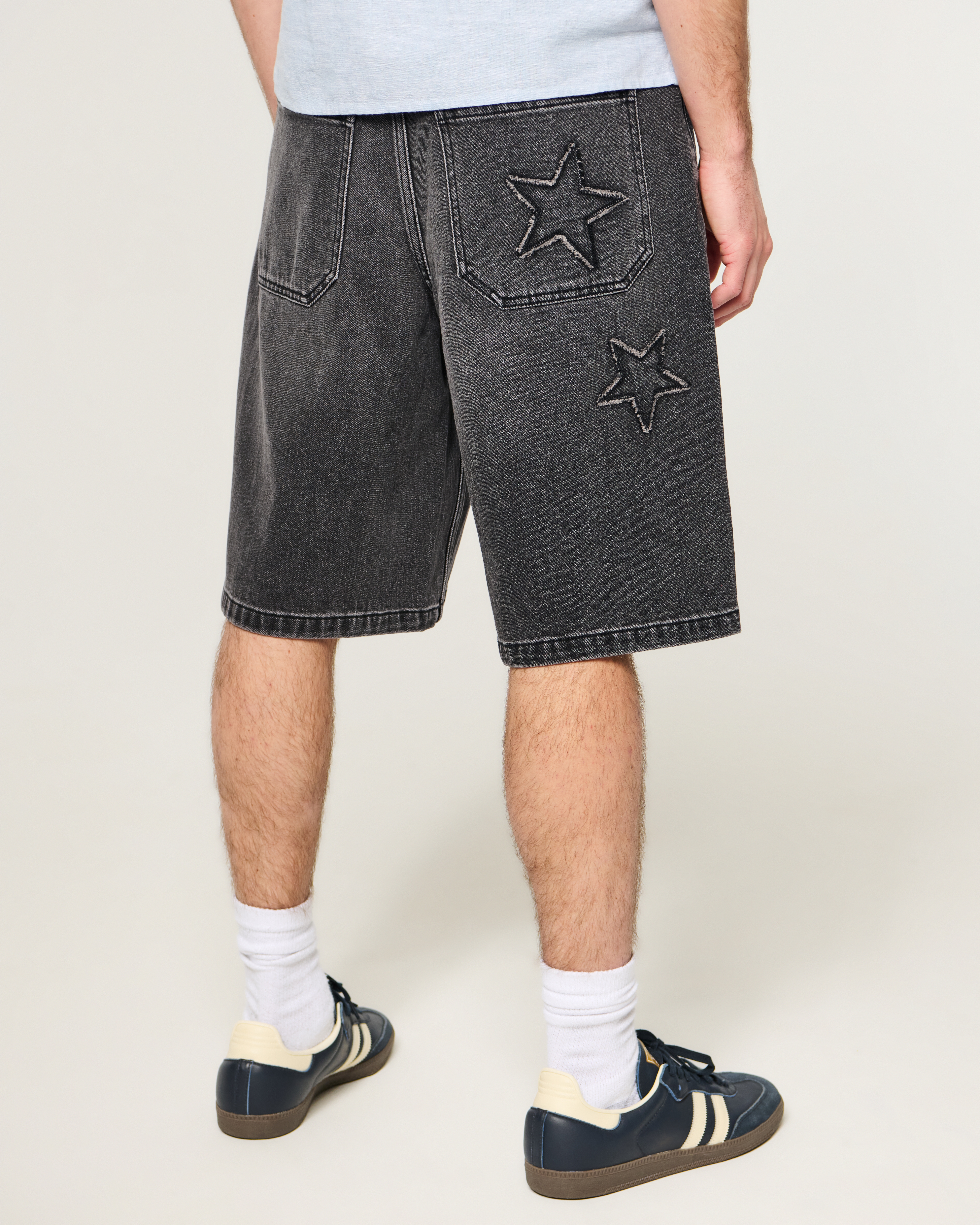 Hollister Star Applique Super Baggy Jean Shorts | Arden Fair