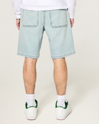 Men's At-the-Knee Light Wash Baggy Denim Shorts | Men's Bottoms