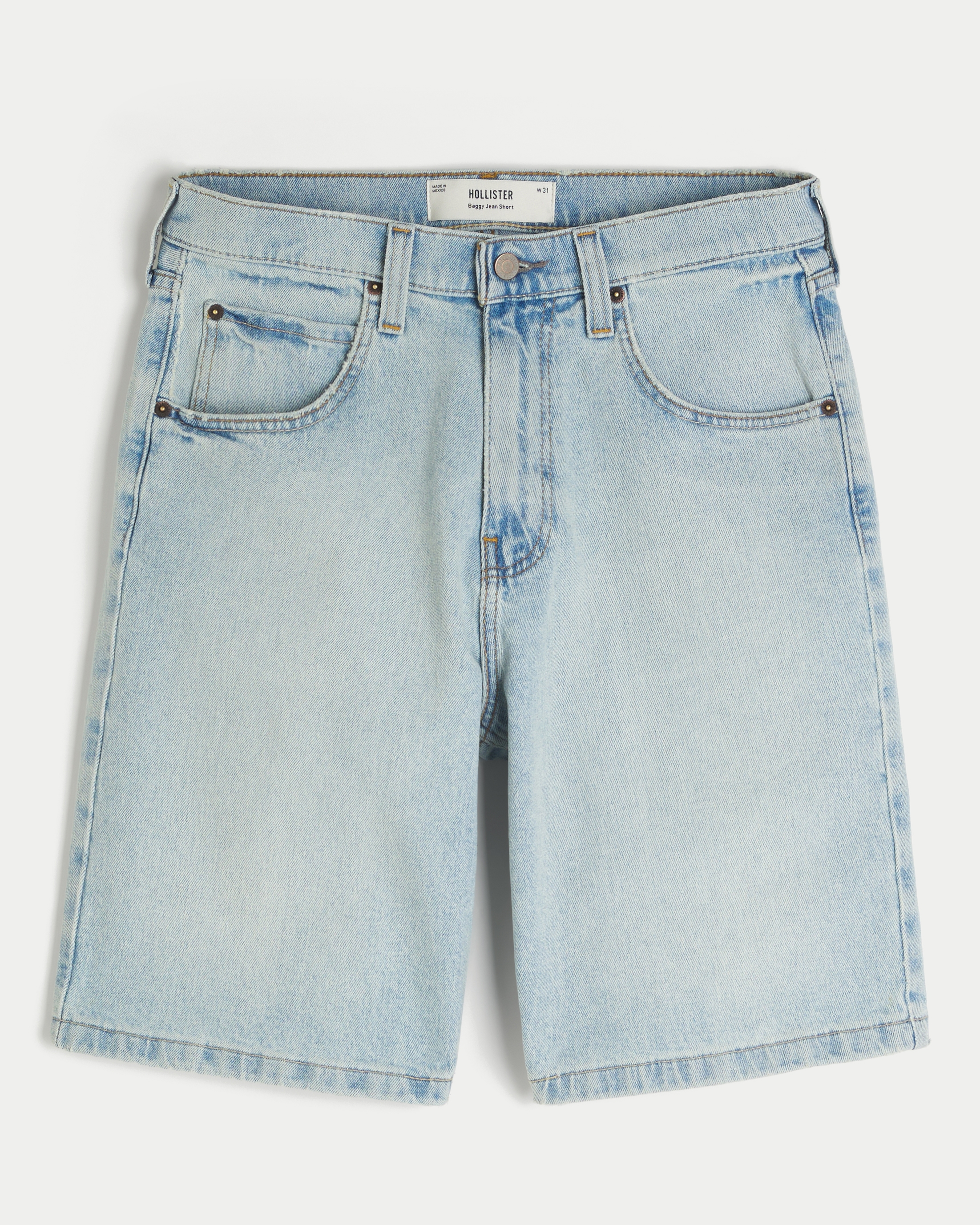 Light Wash Baggy Jean Shorts
