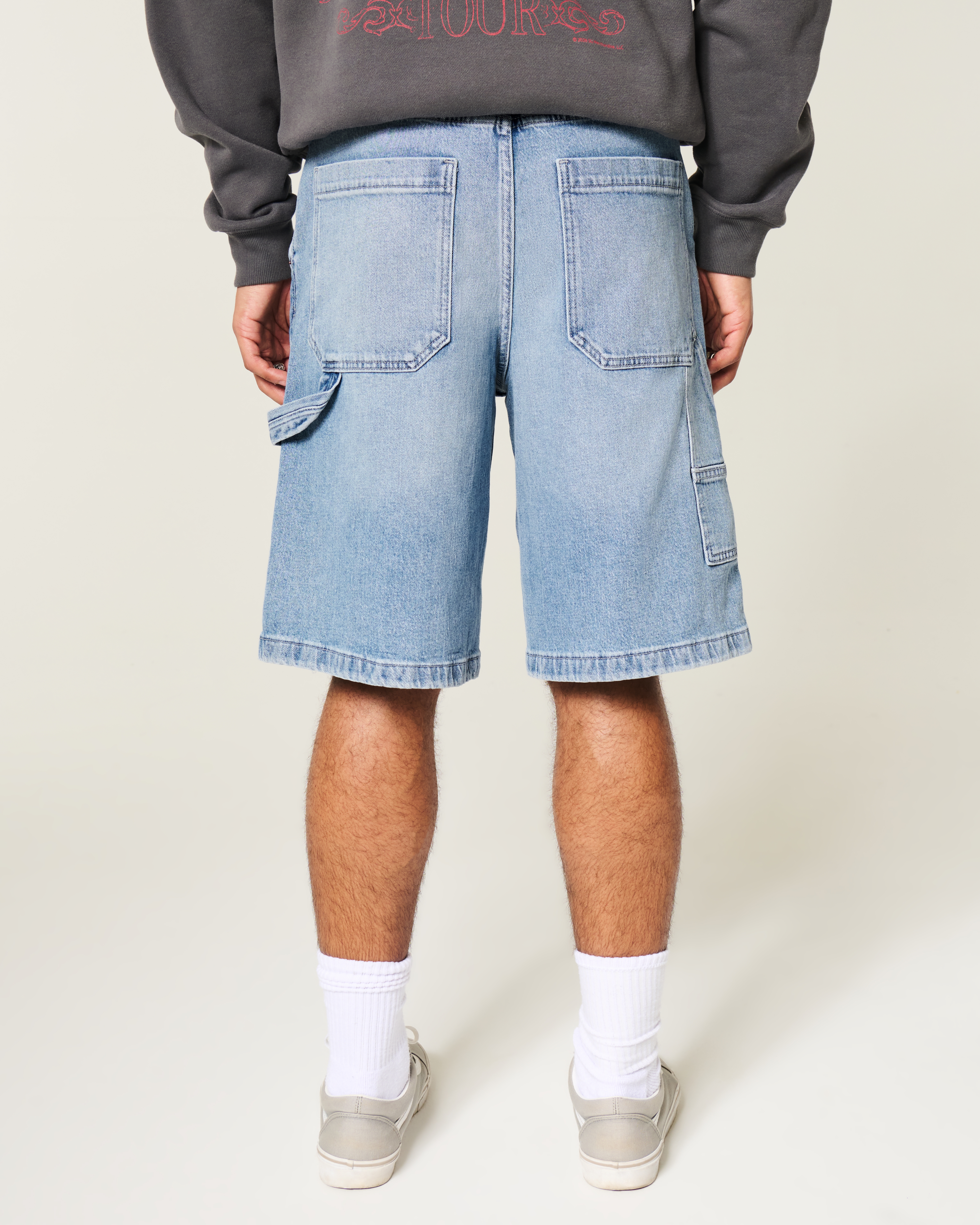 Medium Wash Super Baggy Painter Jean Shorts