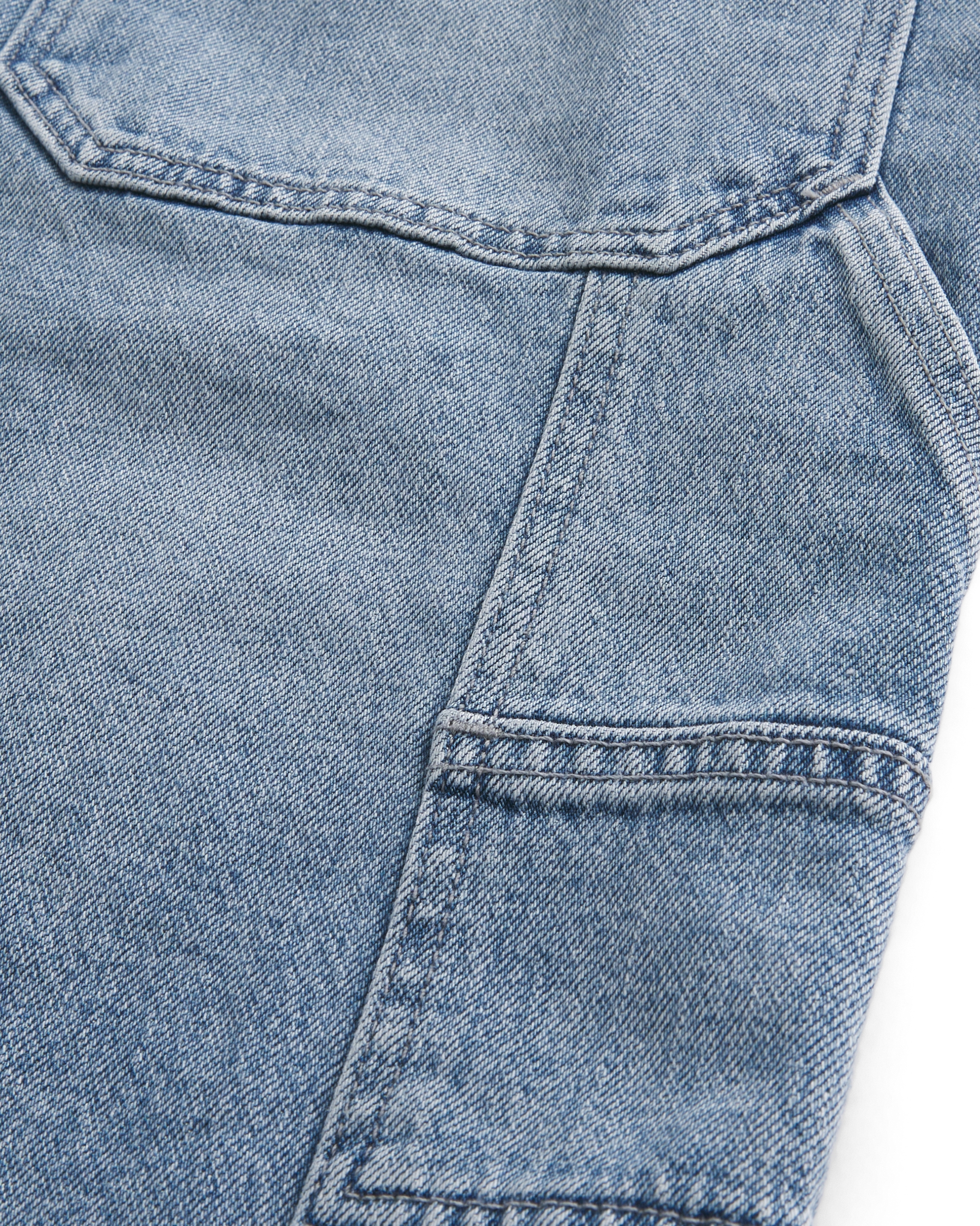 Medium Wash Super Baggy Painter Jean Shorts