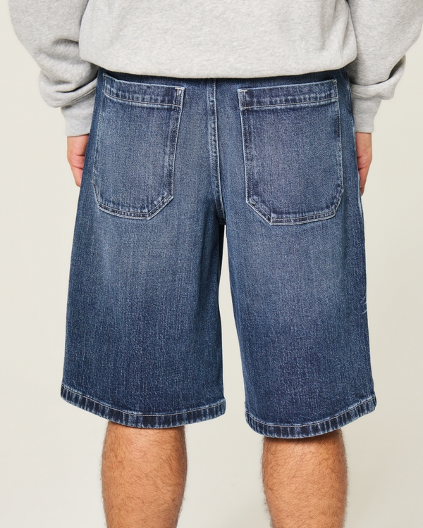 Men's Cyber Sigilism Graphic Super Baggy Jean Shorts | Men's