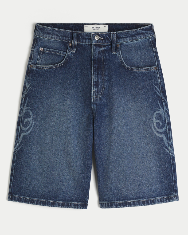 メンズ サイバーシジリズム グラフィック スーパーバギー デニム