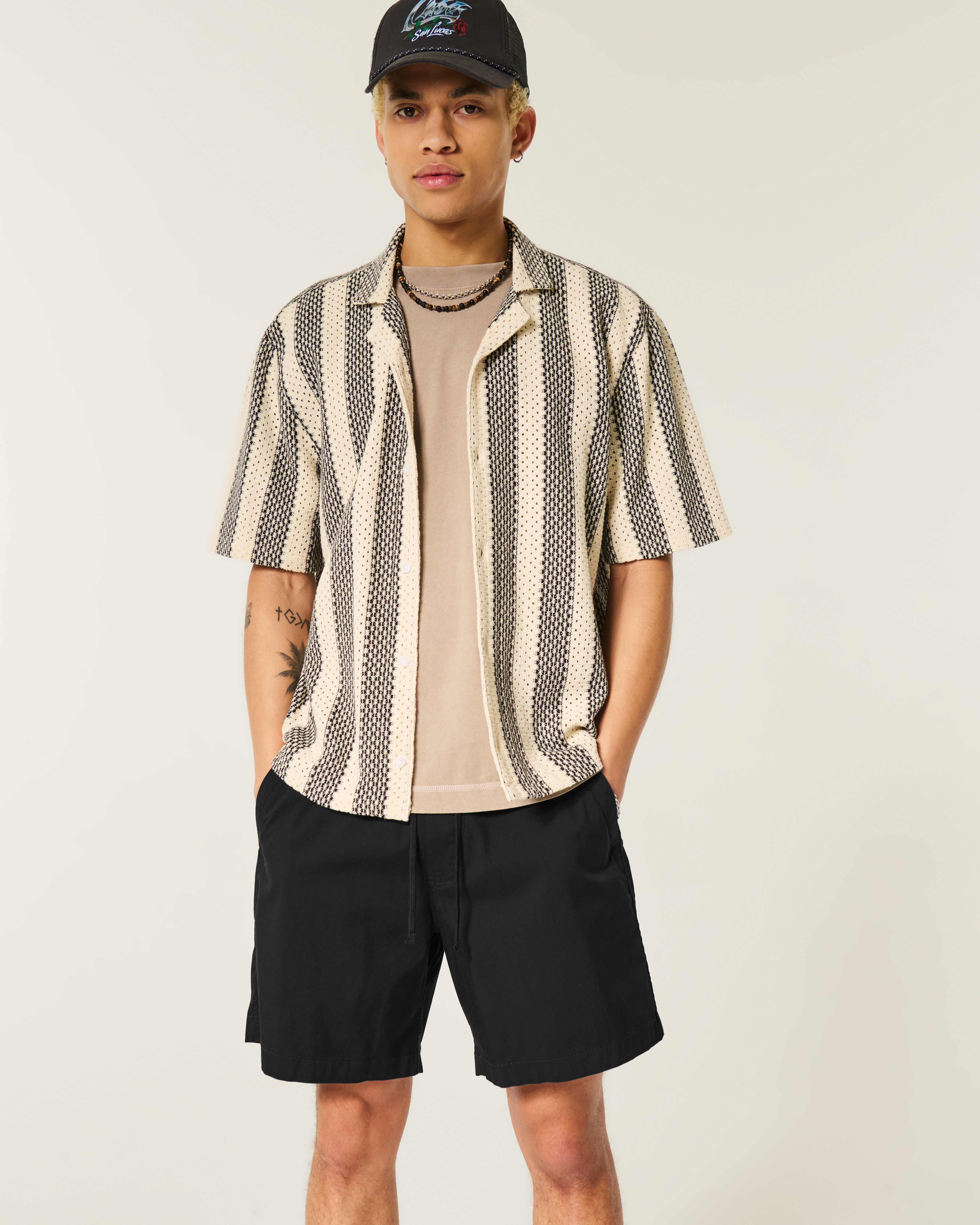 Above-the-Knee Twill Pull-On Shorts