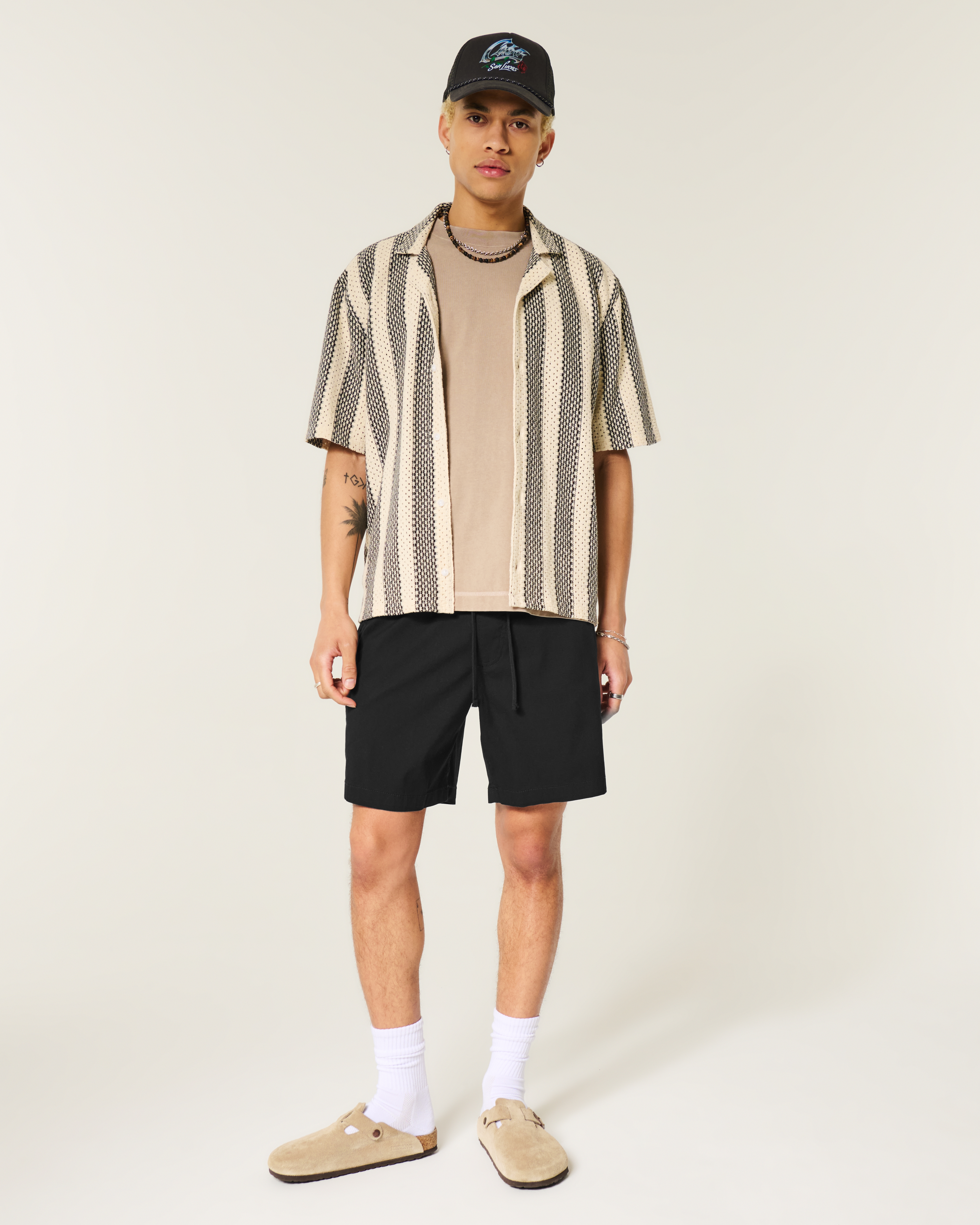 Above-the-Knee Twill Pull-On Shorts