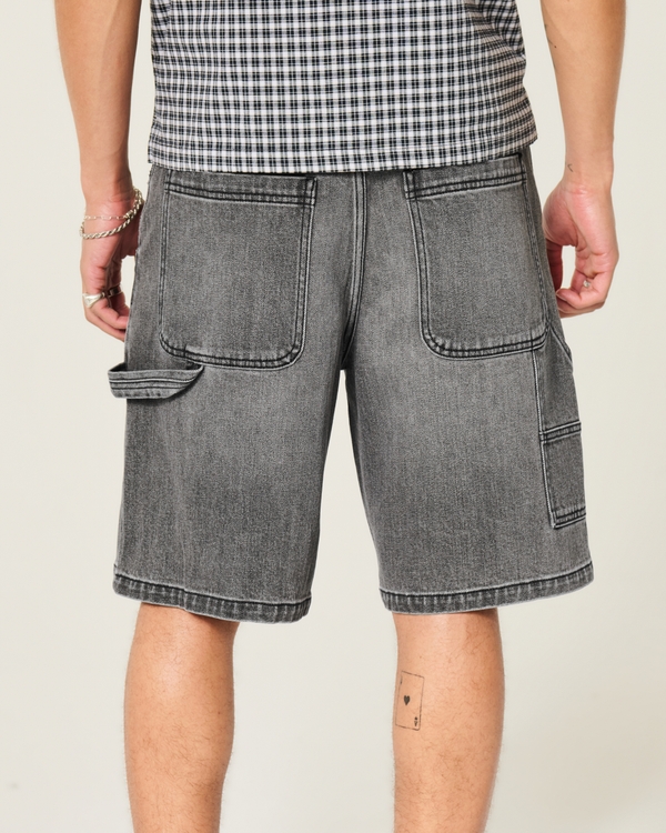 Men's Washed Black Painter Jean Shorts | Men's Bottoms