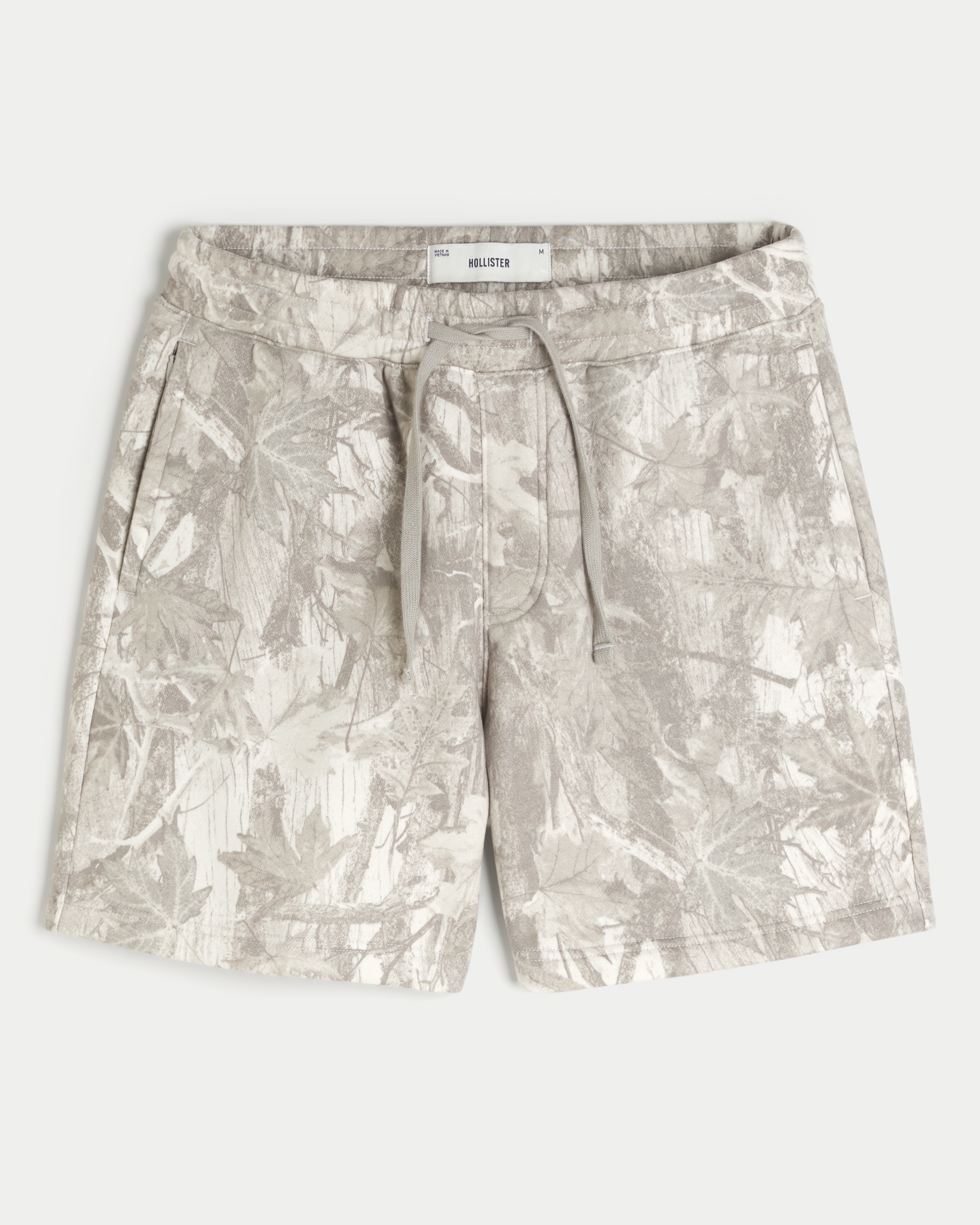 Above-the-Knee Baggy Fleece Camo Shorts