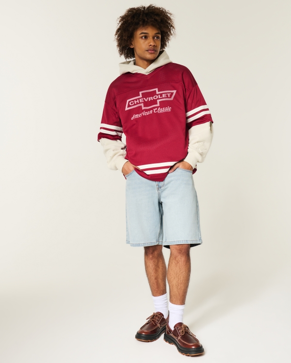 Light Wash Baggy Denim Shorts, Light view 2