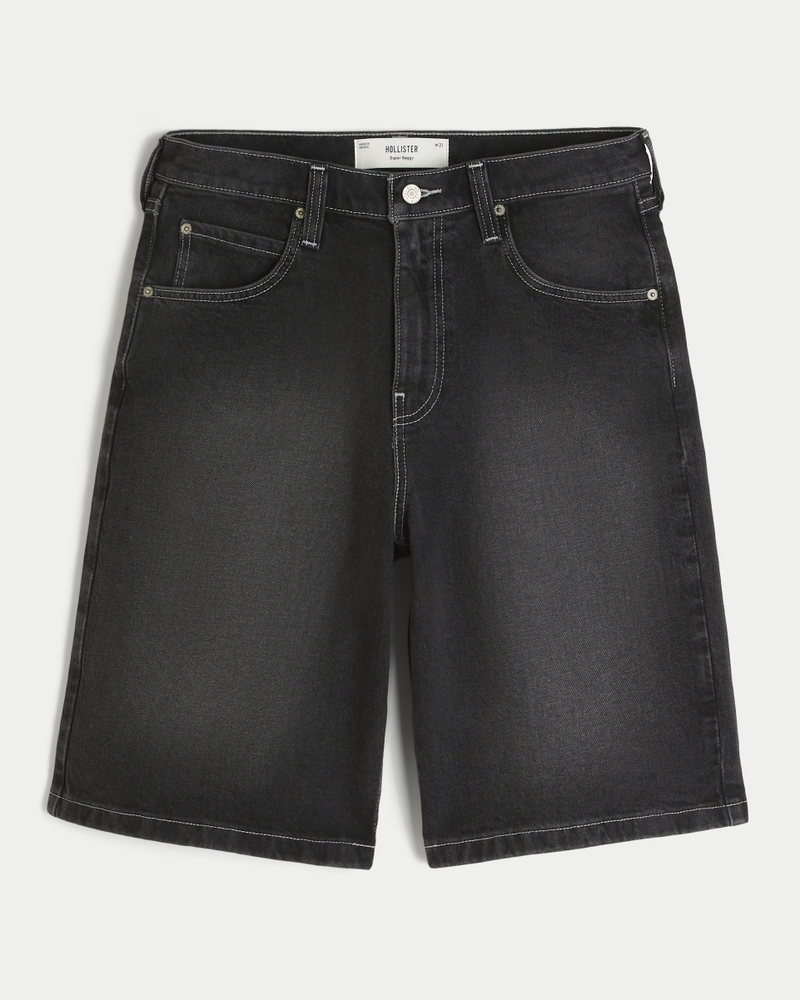 Men's Dark Wash Super Baggy Jean Shorts | Men's Bottoms
