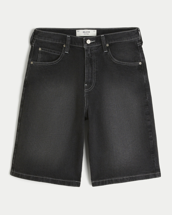 Men's Dark Wash Super Baggy Jean Shorts | Men's Bottoms