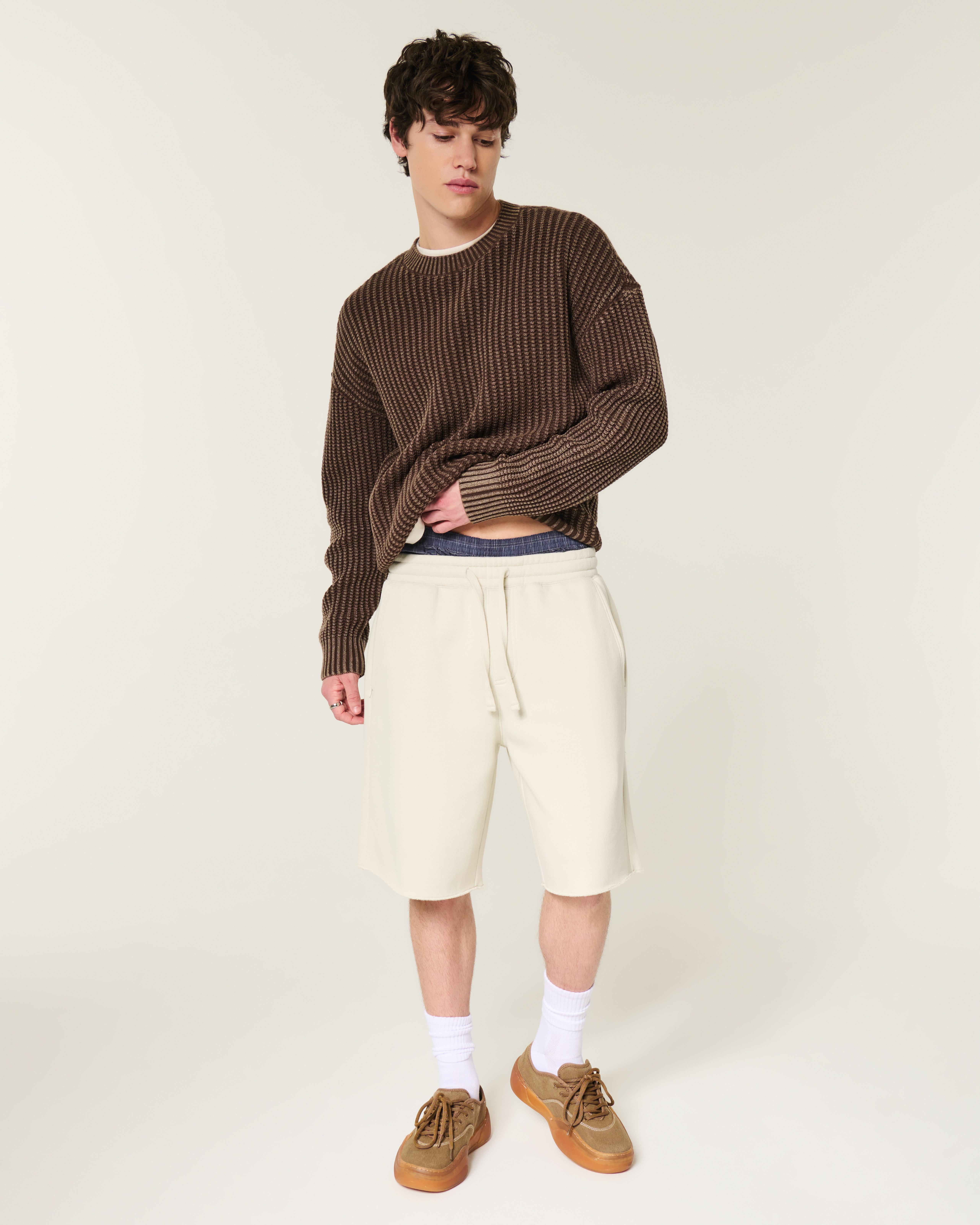 Hollister Feel Good At-the-Knee Baggy Fleece Shorts