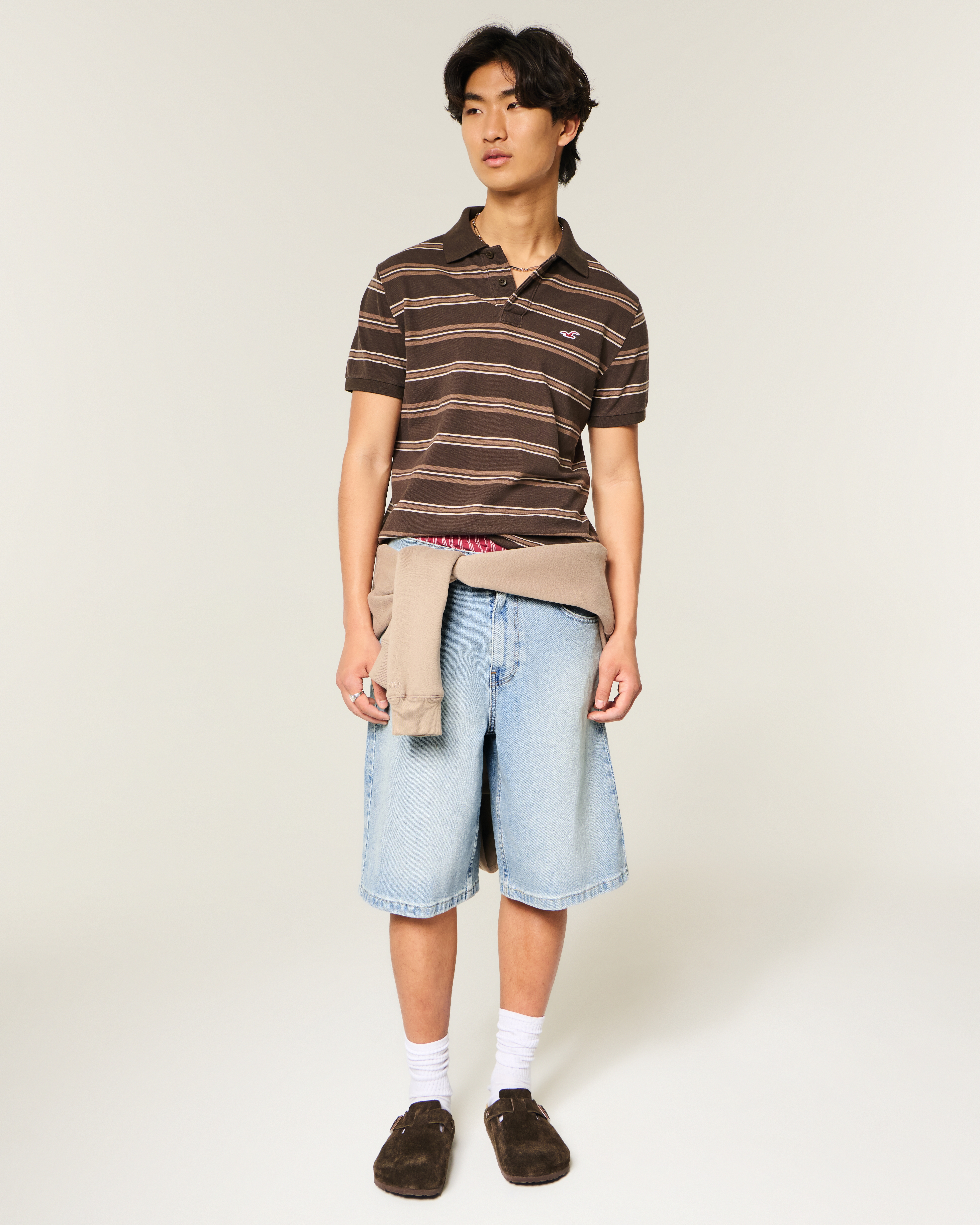 Light Wash Super Baggy Jean Shorts