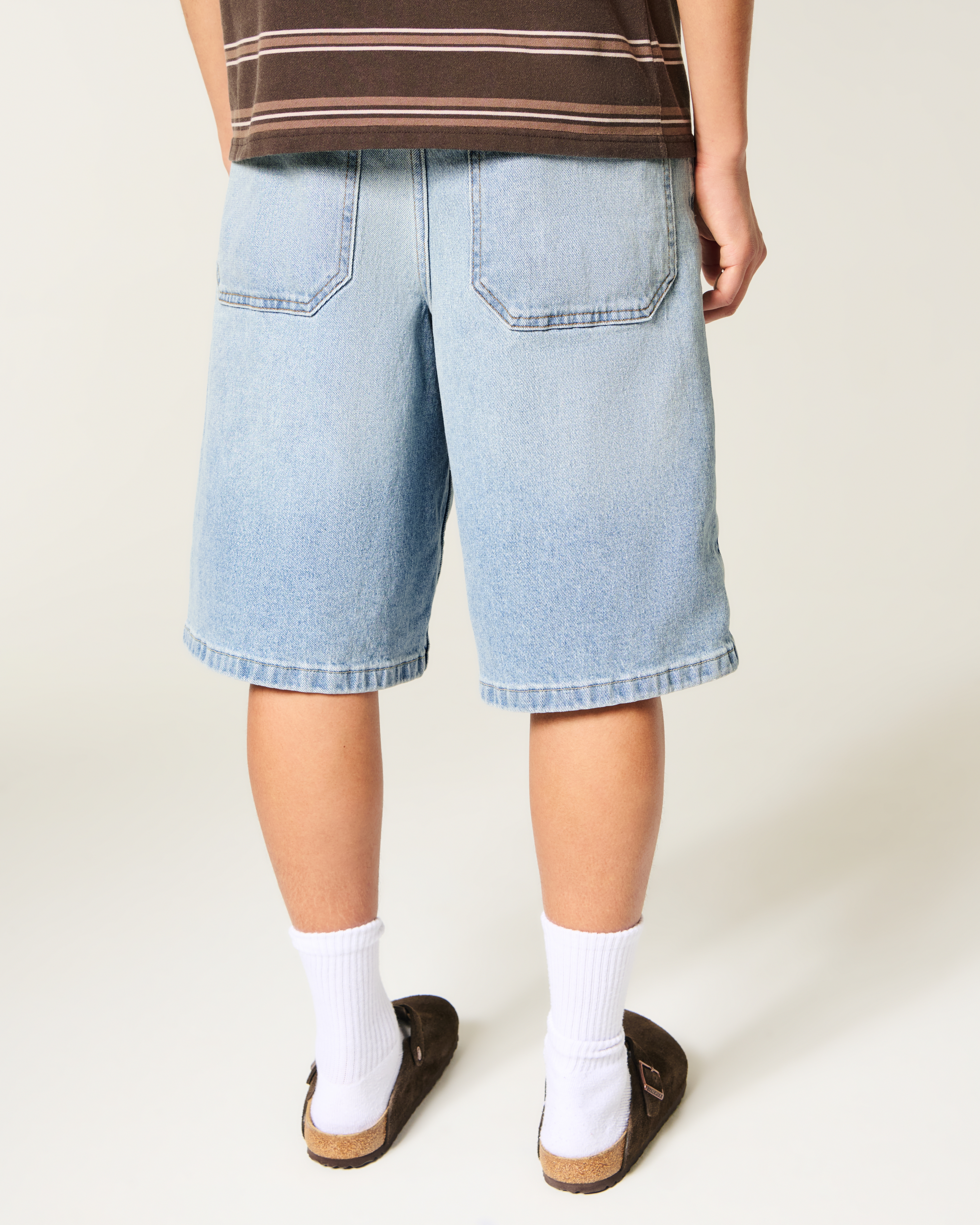 Hollister Light Wash Super Baggy Jean Shorts at Foxvalley Mall in