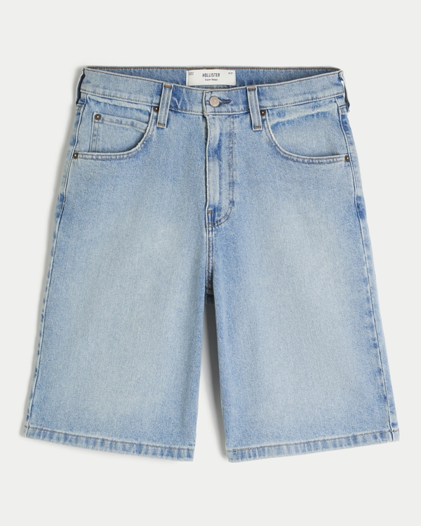 Men's Light Wash Super Baggy Denim Shorts | Men's Bottoms