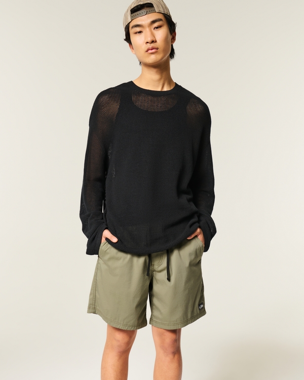 Pull-On Shorts, Olive view 1