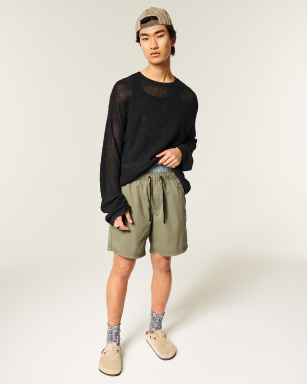 Pull-On Shorts, Olive view 2