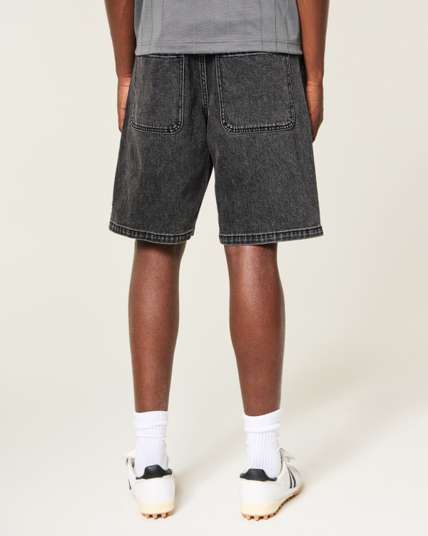 メンズ Hollister + Kappa バギージーンズショートパンツ（ブラック