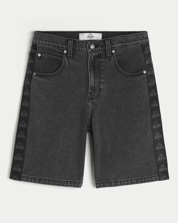 メンズ Hollister + Kappa バギージーンズショートパンツ（ブラック