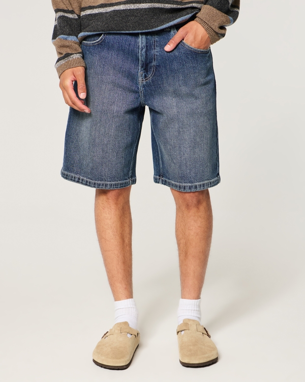 Snake Graphic Baggy Jean Shorts, Medium view 2