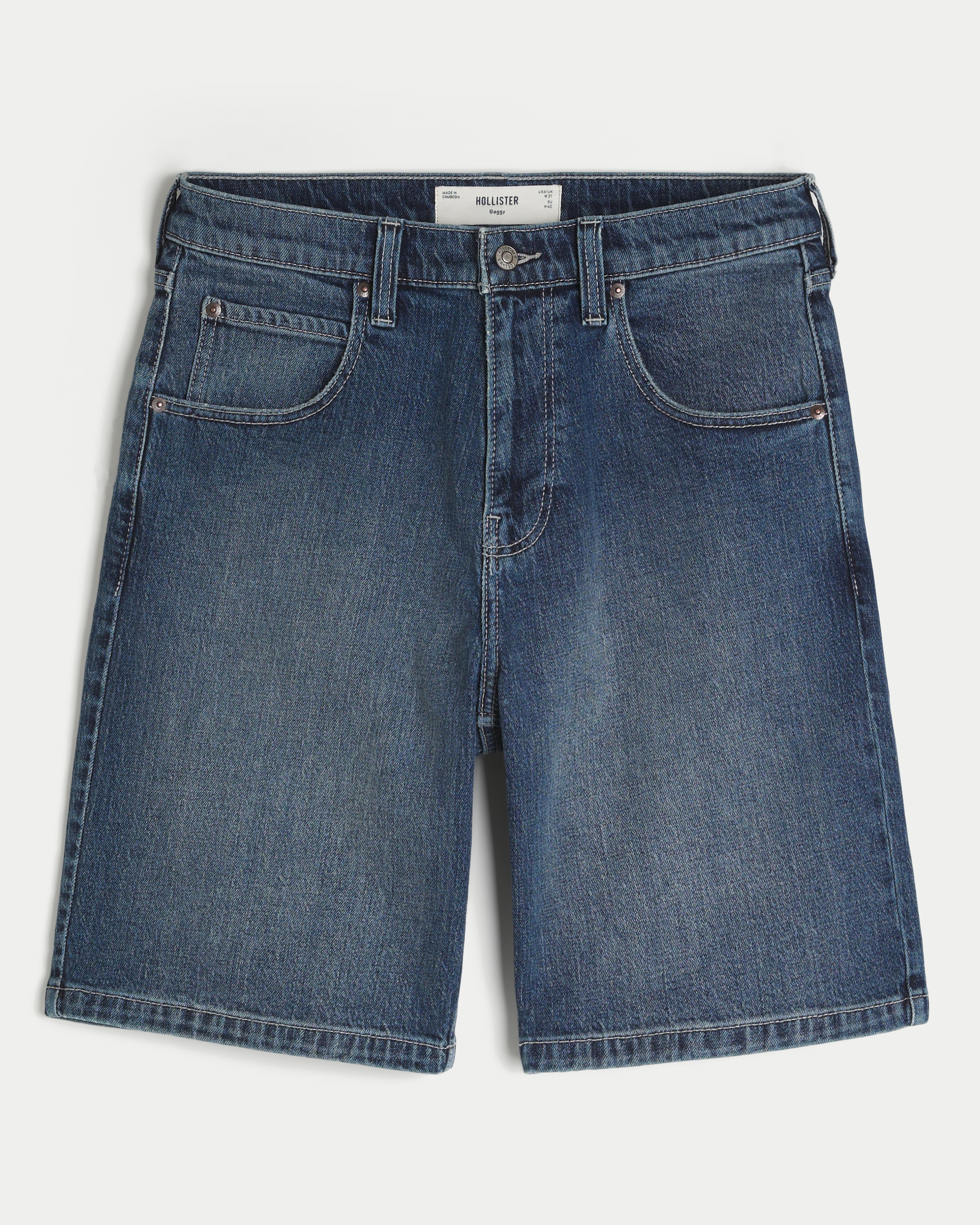 Snake Graphic Baggy Jean Shorts