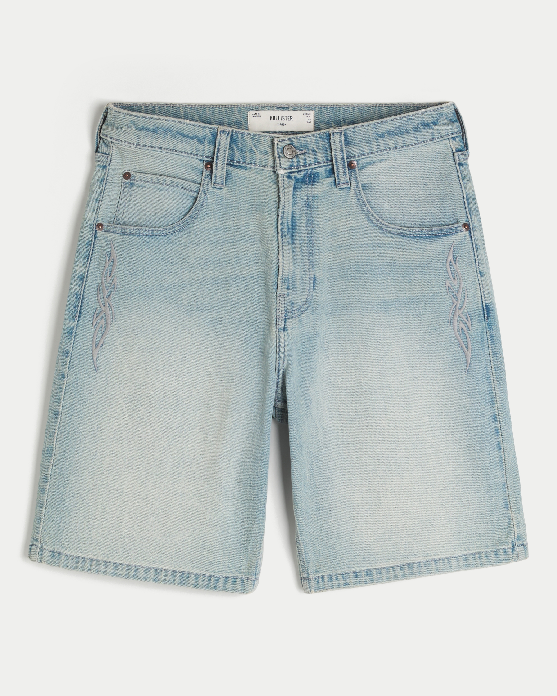 Cybercigilism Graphic Baggy Jean Shorts