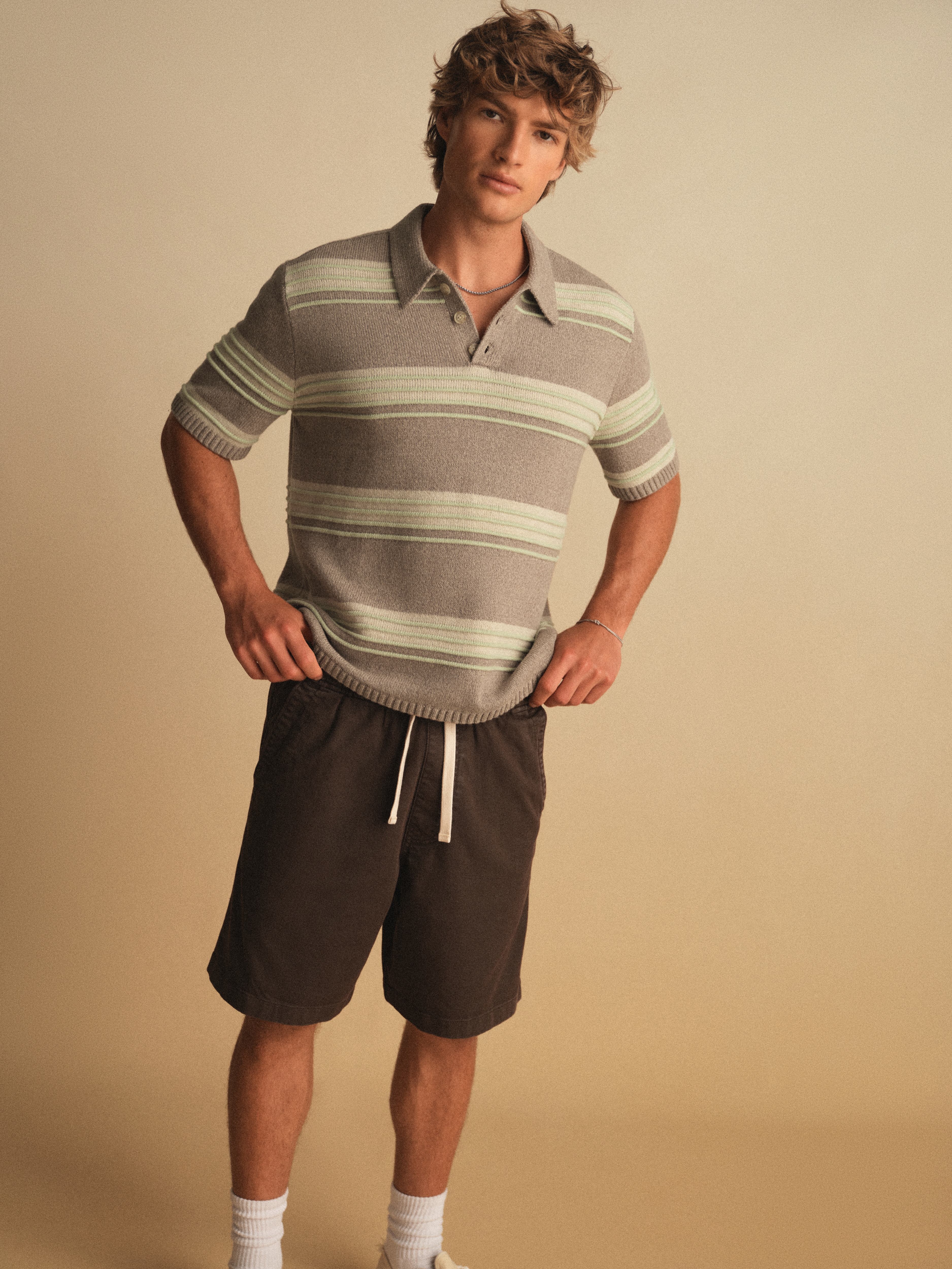 At-the-Knee Baggy Pull-On Shorts
