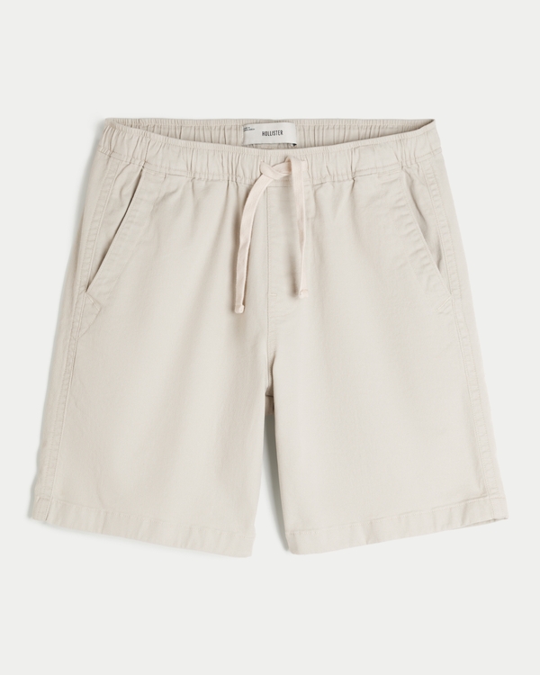 At-the-Knee Baggy Pull-On Shorts, Limestone view 1
