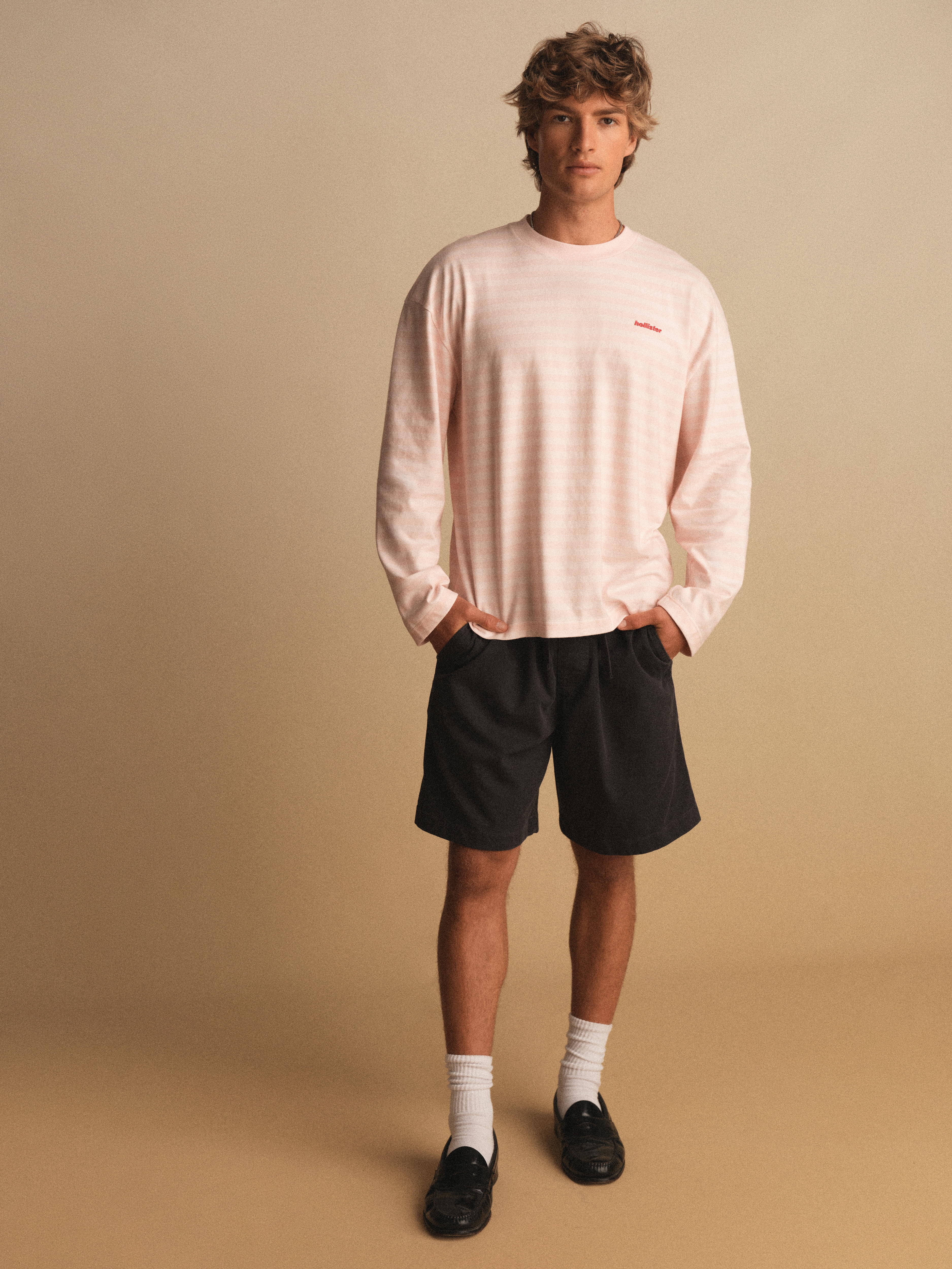 At-the-Knee Baggy Pull-On Shorts