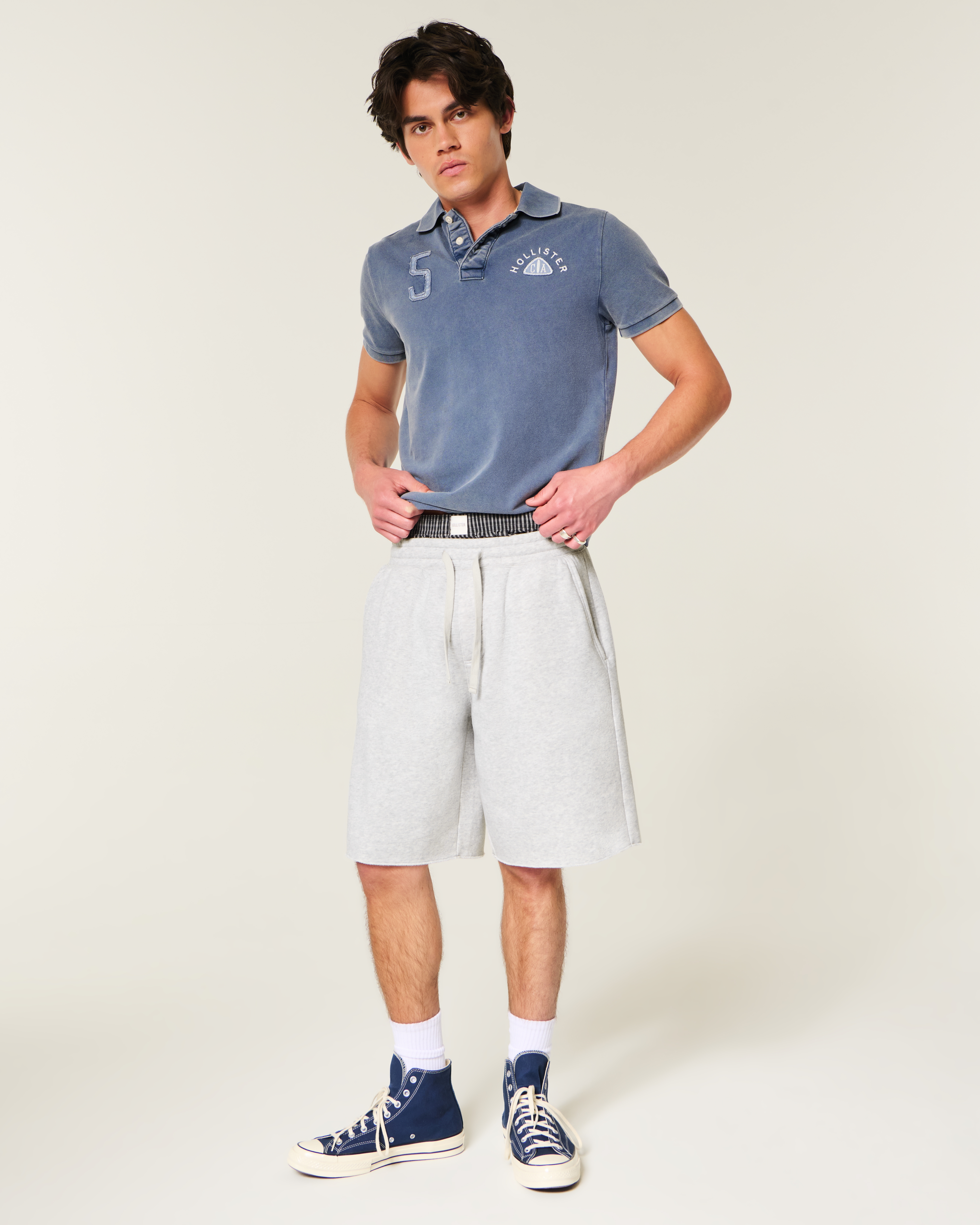 At-the-Knee Baggy Fleece Shorts