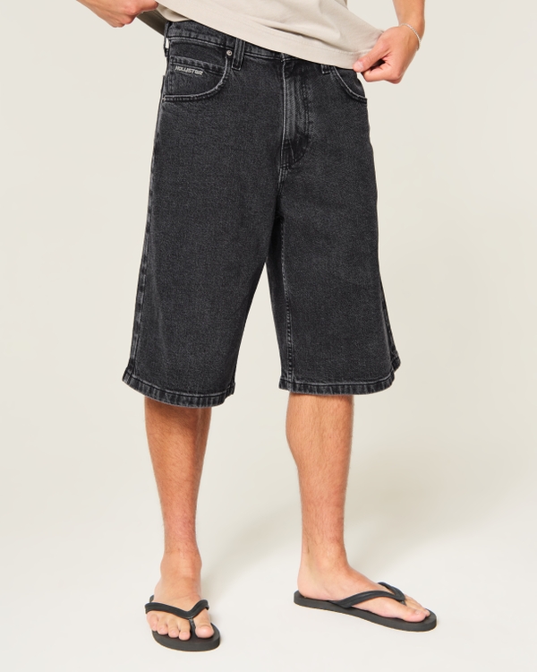 Extreme Baggy Jean Shorts, Black view 2