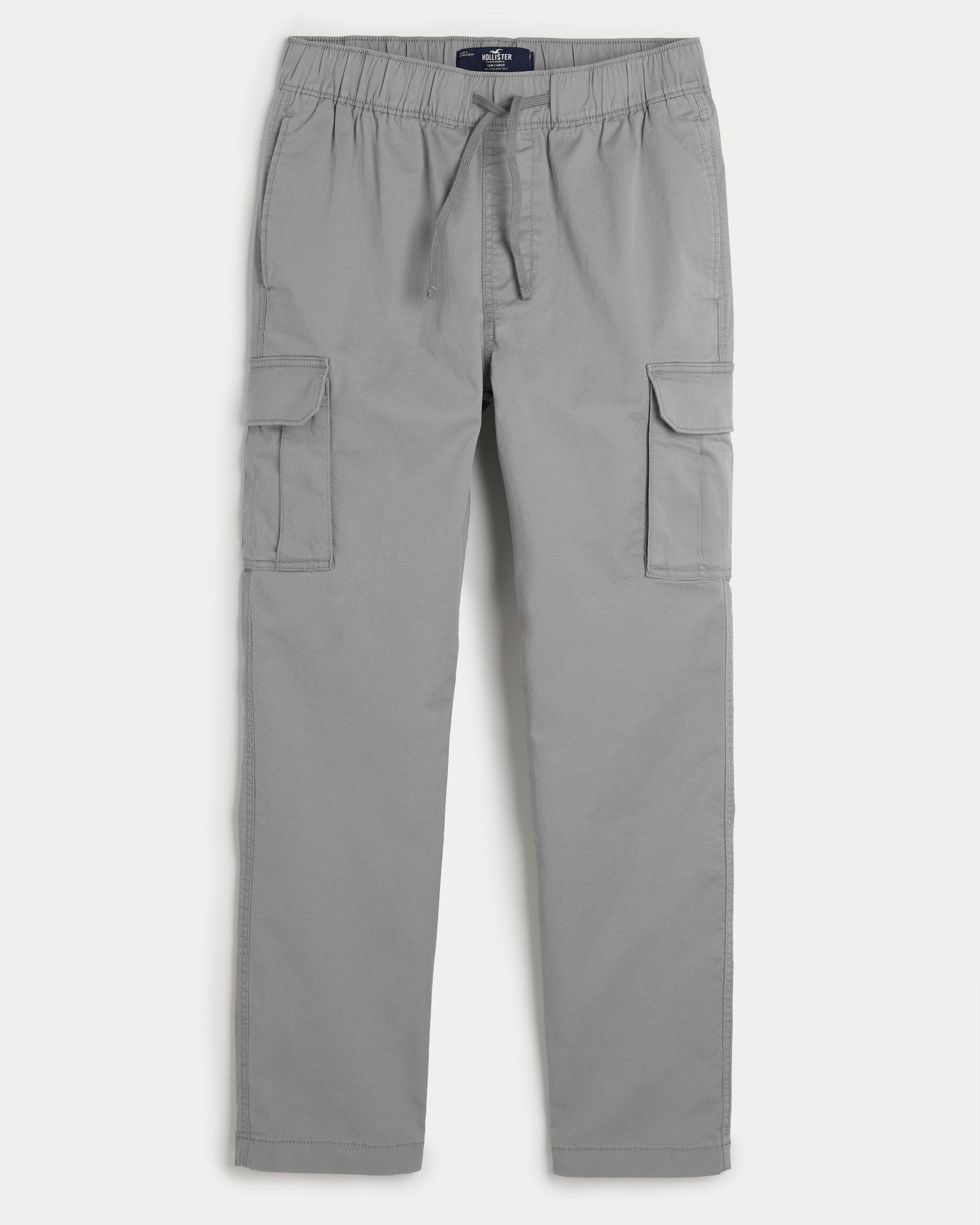 Hollister Heather Grey Gray Side-Pockets Sweatpants Logo Tape sz
