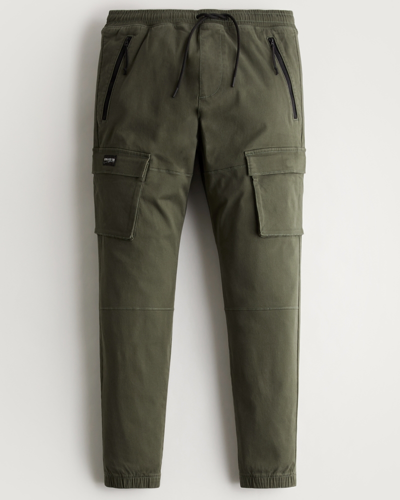 Men's Twill Cargo Joggers, Men's Bottoms