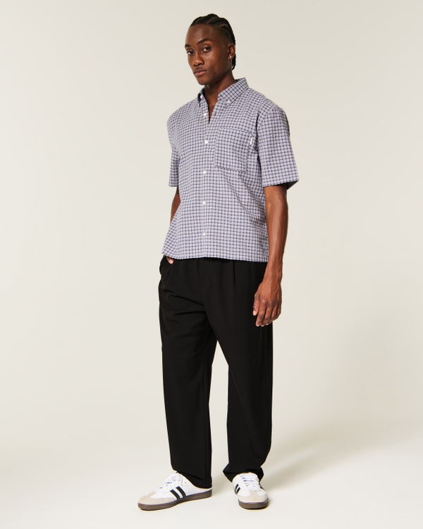 Baggy Menswear Pull-On Pants, Black view 1