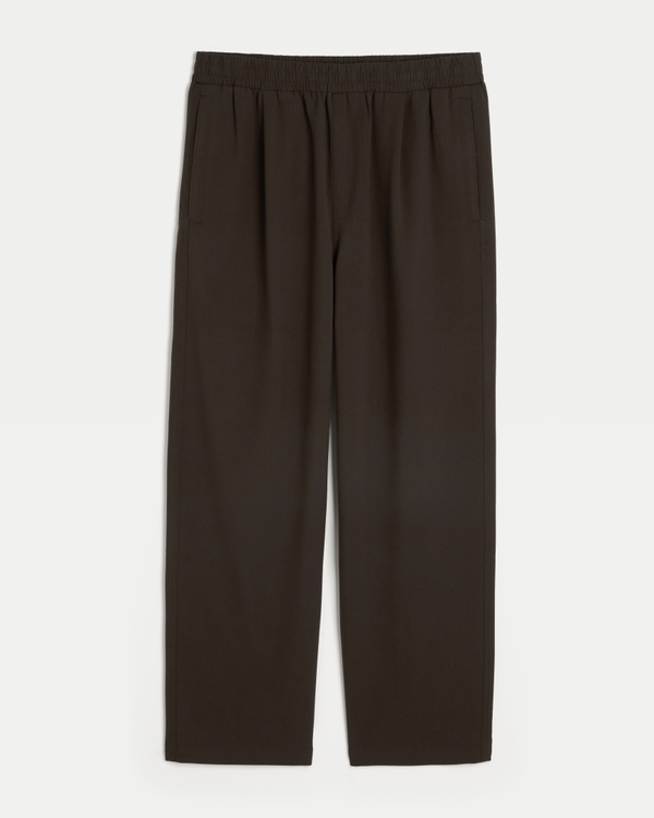 Baggy Menswear Pull-On Pants, Dark Brown view 1
