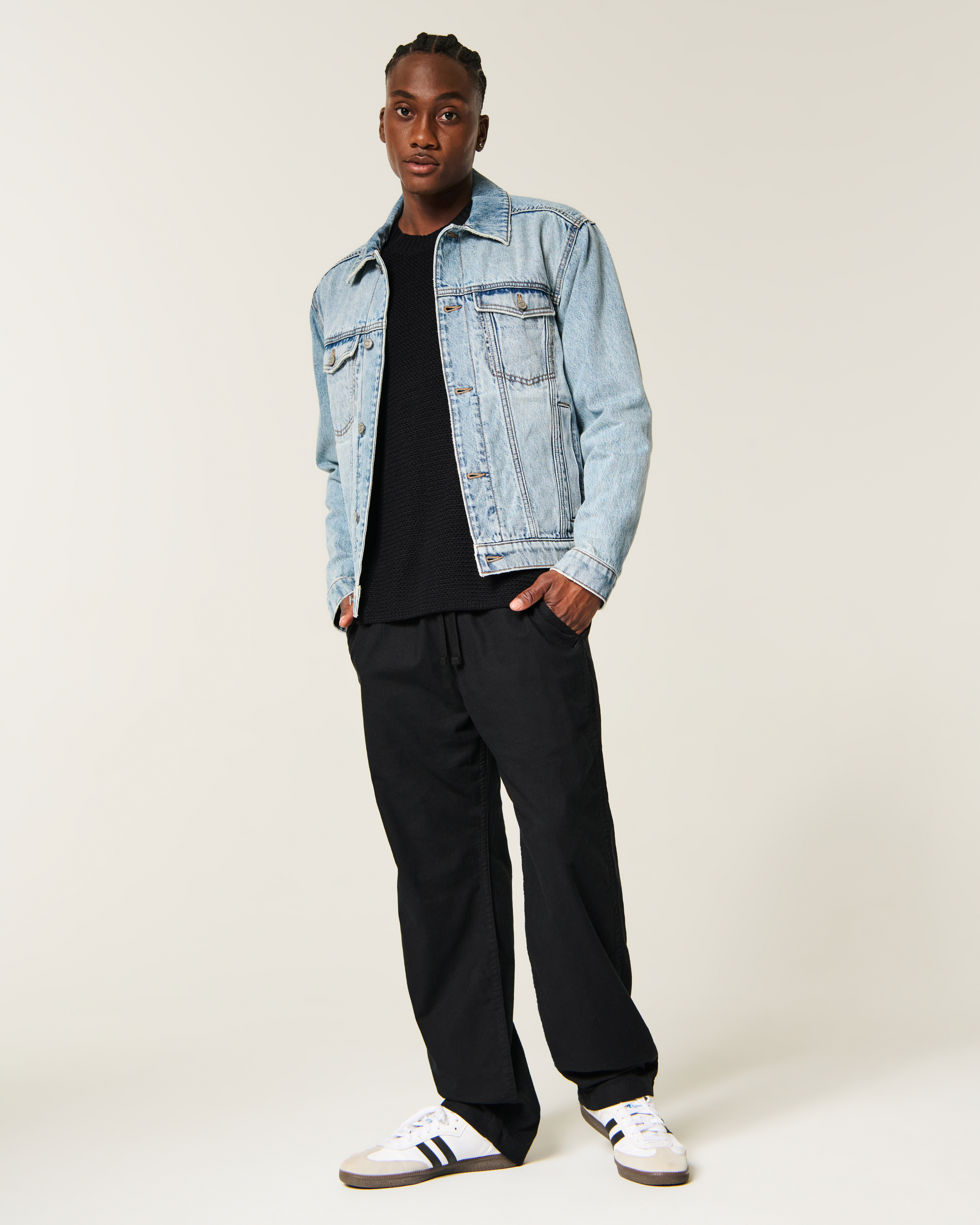 Relaxed Straight Linen-Blend Pull-On Pants