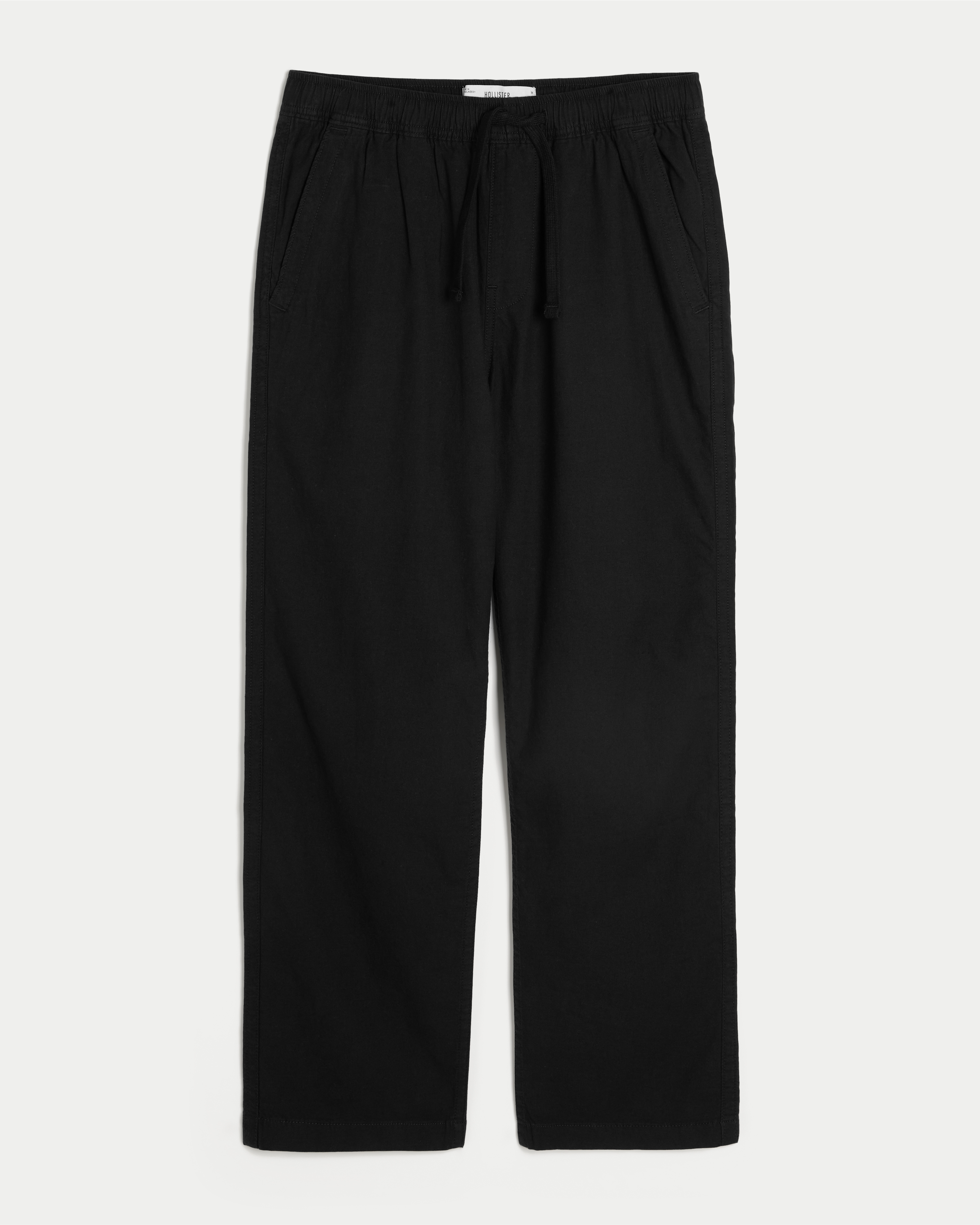 Relaxed Straight Linen-Blend Pull-On Pants
