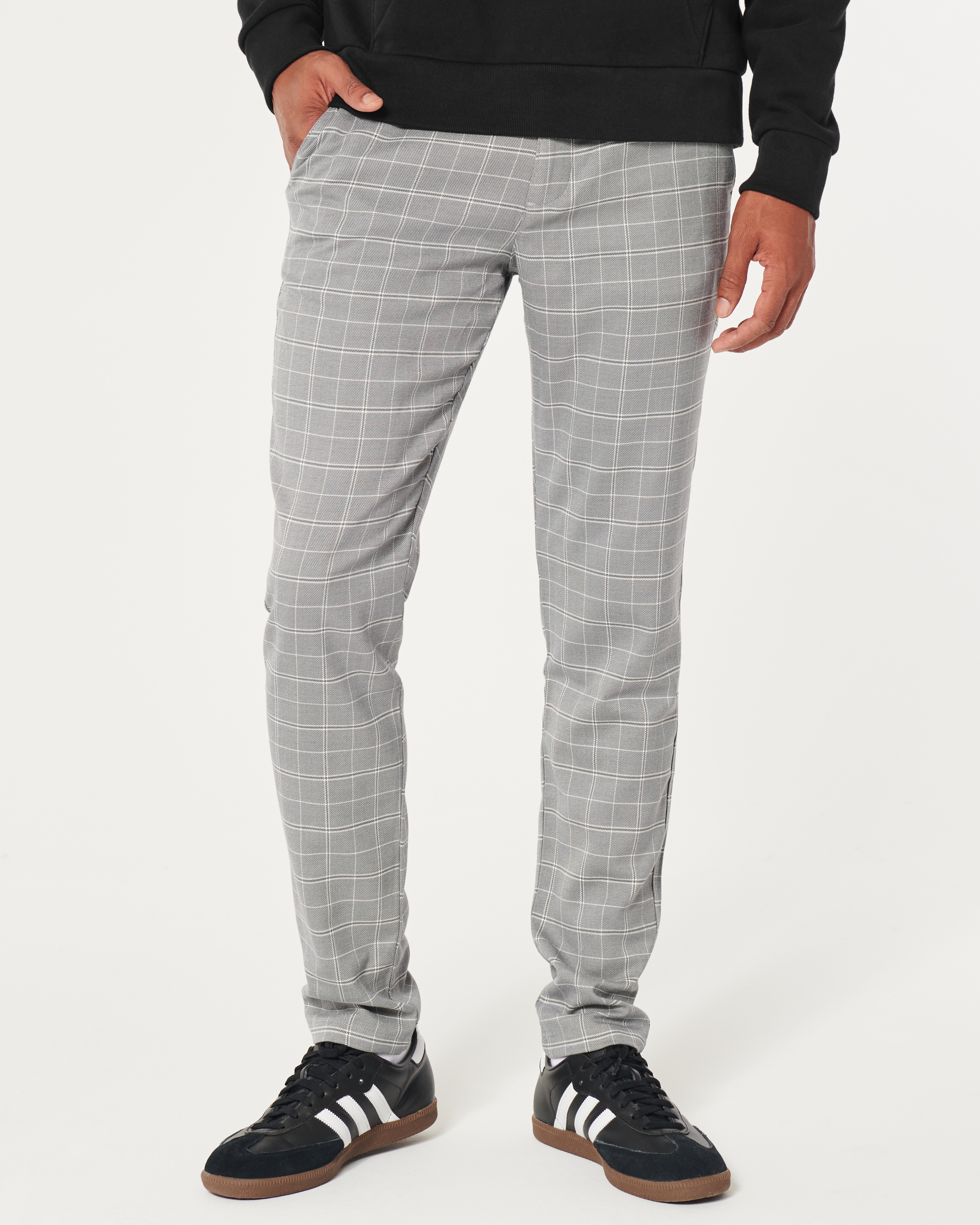 Men's Skinny Windowpane Check Chino Pants | Men's Clearance