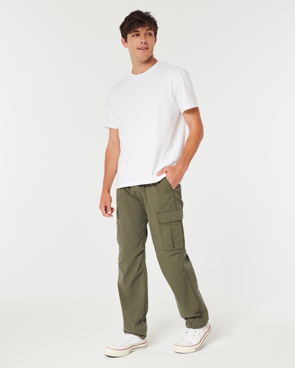 Hollister skinny fit cargo joggers in olive green