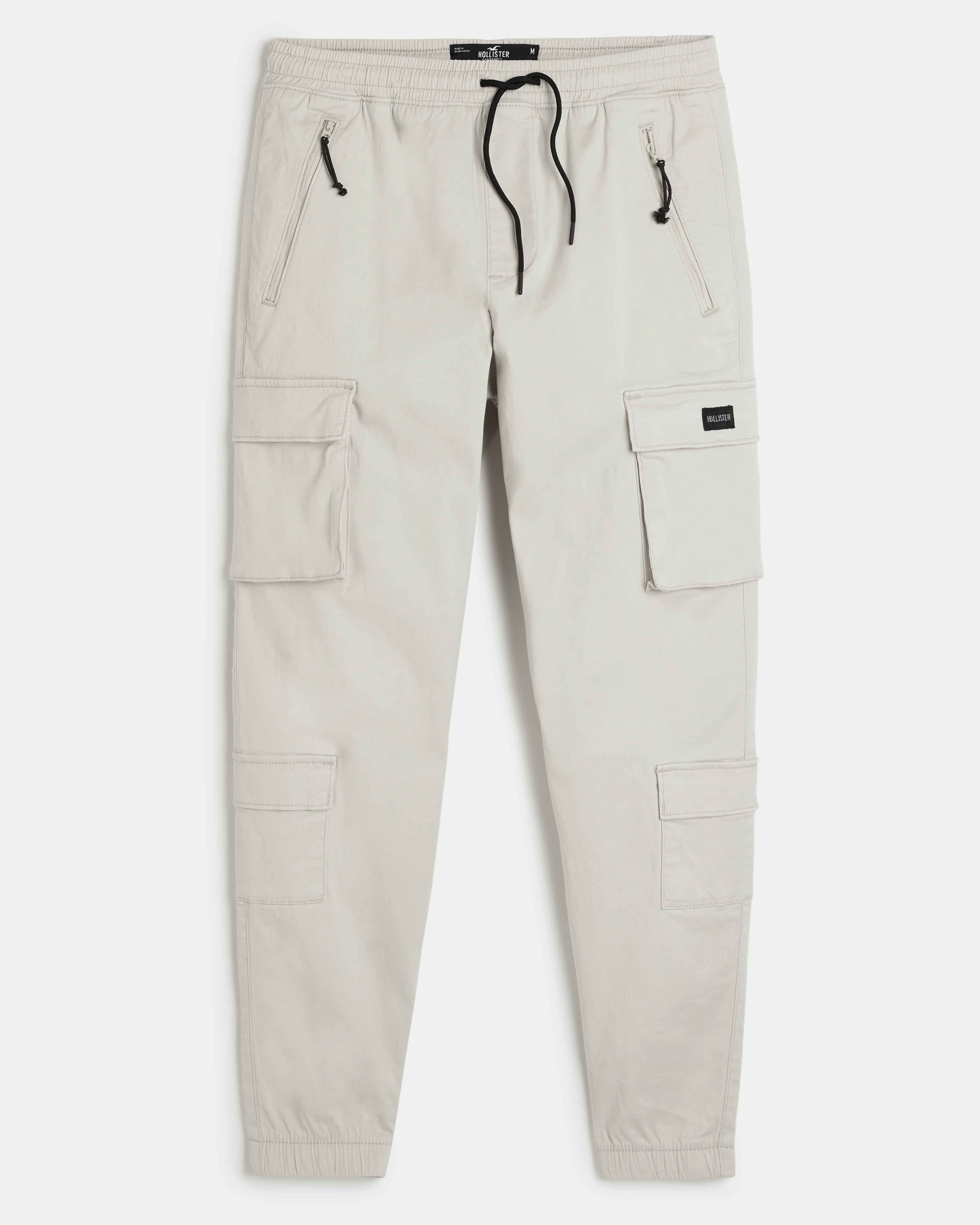 Men s Twill 4 Pocket Cargo Joggers in Cream Size XXL from Hollister